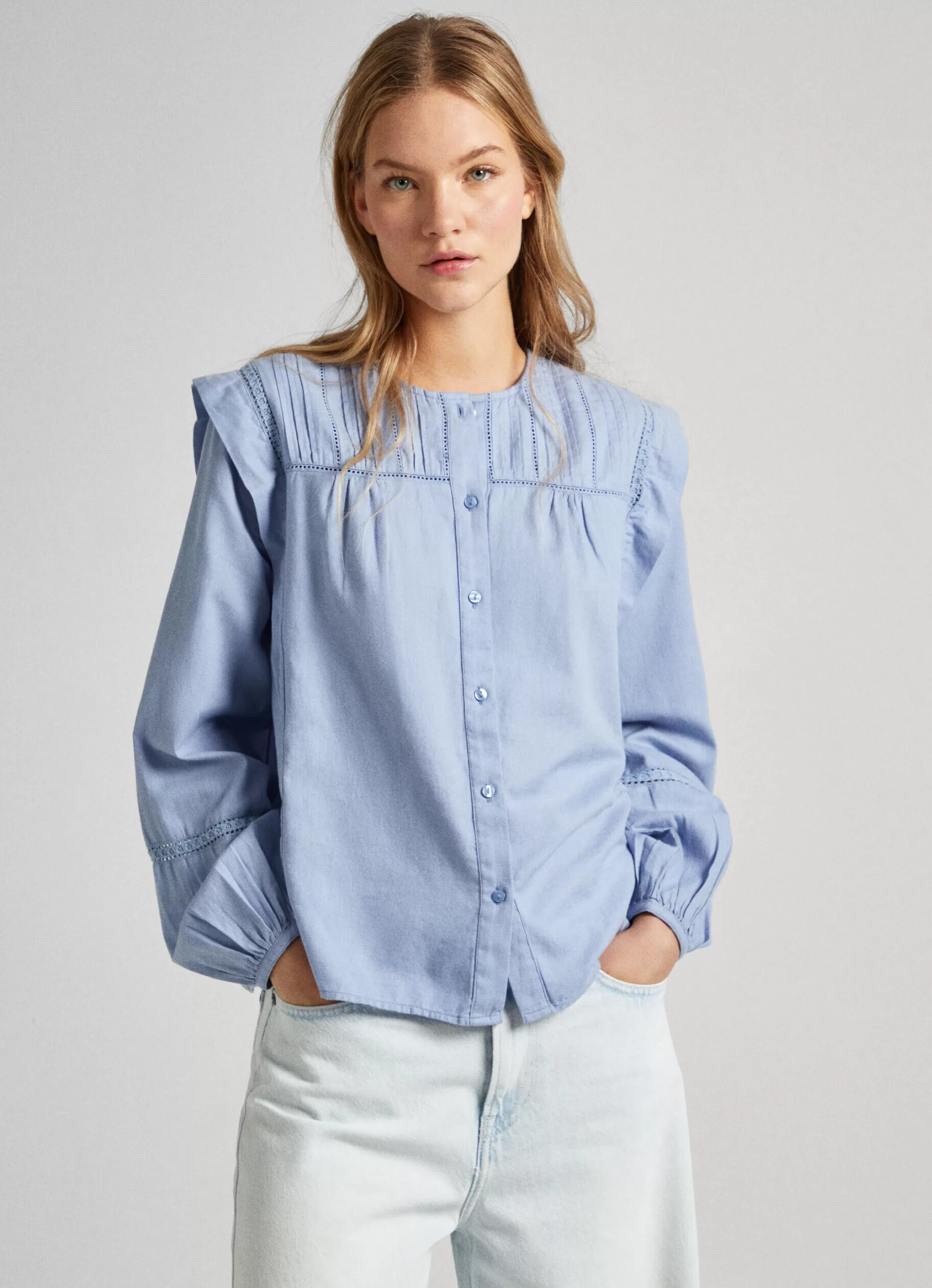 Mulher Pepe Jeans Camisas E Blusas>Blusa Sarja Algodao