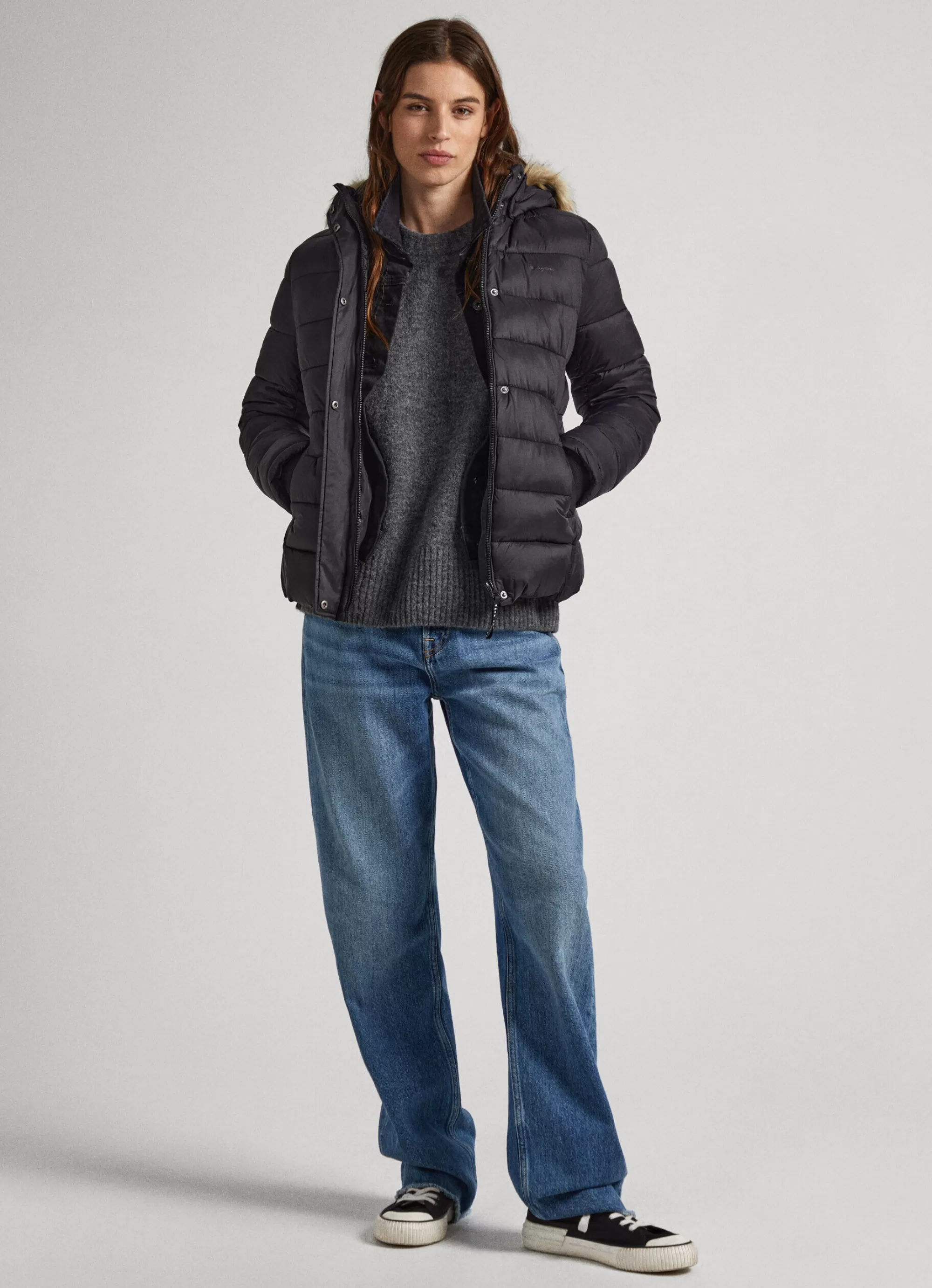 Mulher Pepe Jeans Casaco E Jaquetas>Blusao Detalhe De Pelo No Capuz
