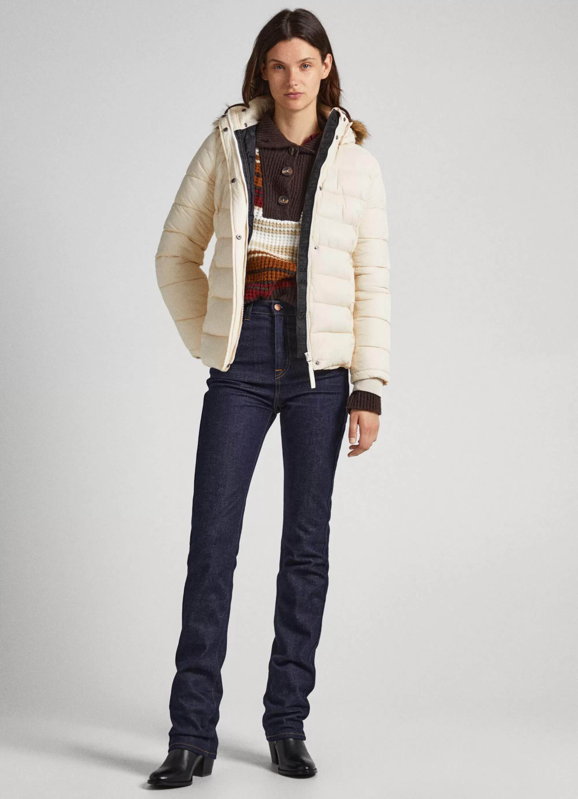Mulher Pepe Jeans Casaco E Jaquetas>Blusao Detalhe De Pelo No Capuz