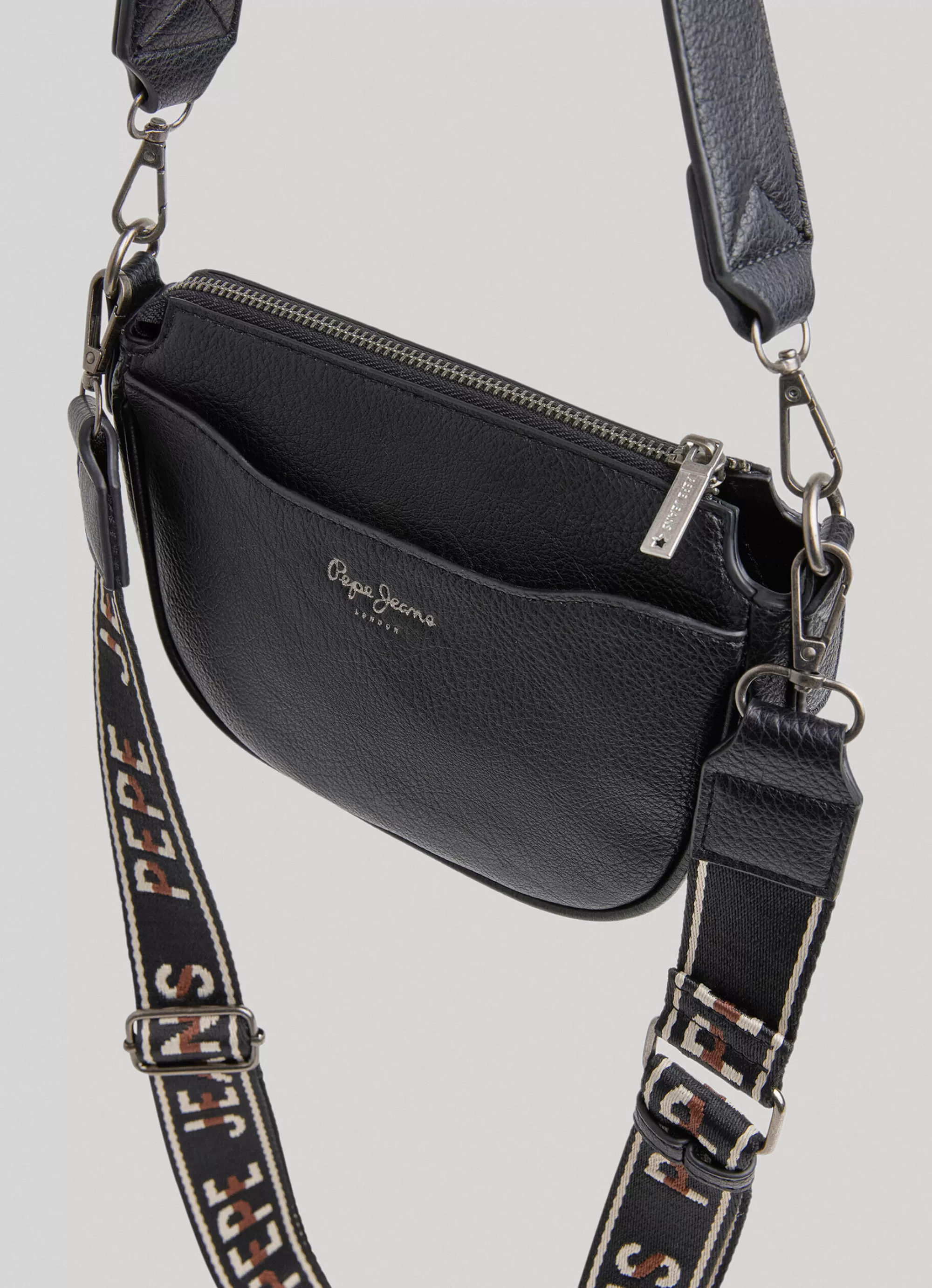 Mulher Pepe Jeans Bolsas E Mochilas>Bolsa De Ombro De Couro Com Logo