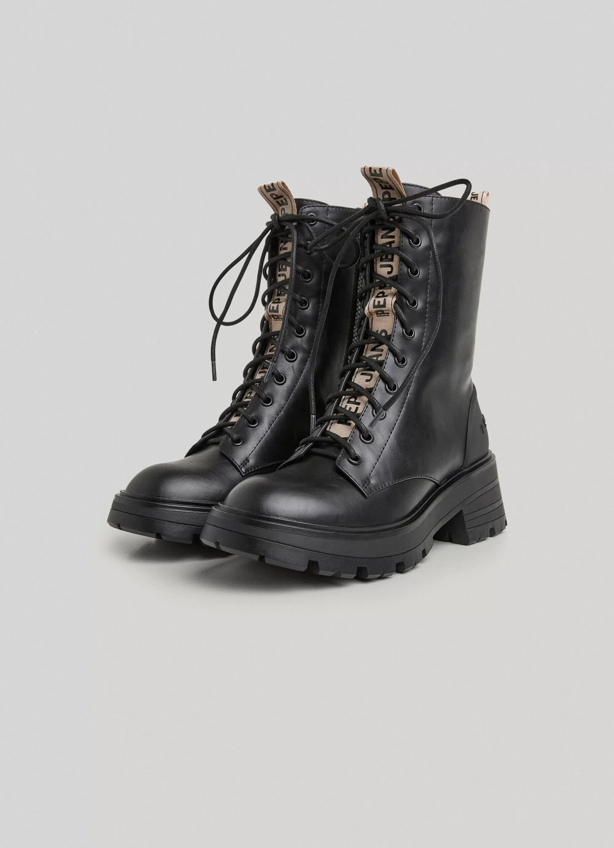 Mulher Pepe Jeans Botas E Sapatos>Botas Cano Medio Com Cordoes