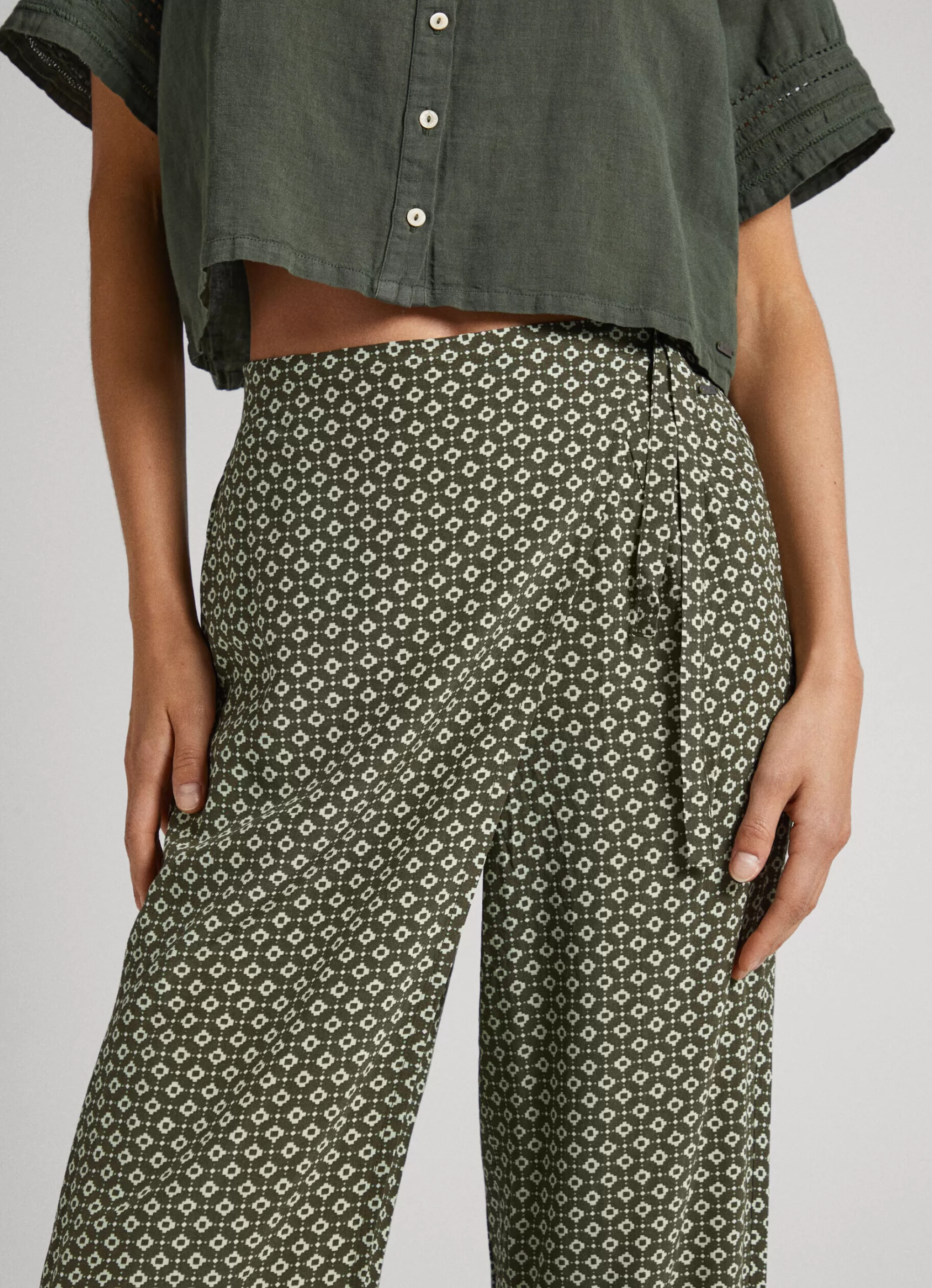Mulher Pepe Jeans Calças>Calças Com Padrao Geometrico