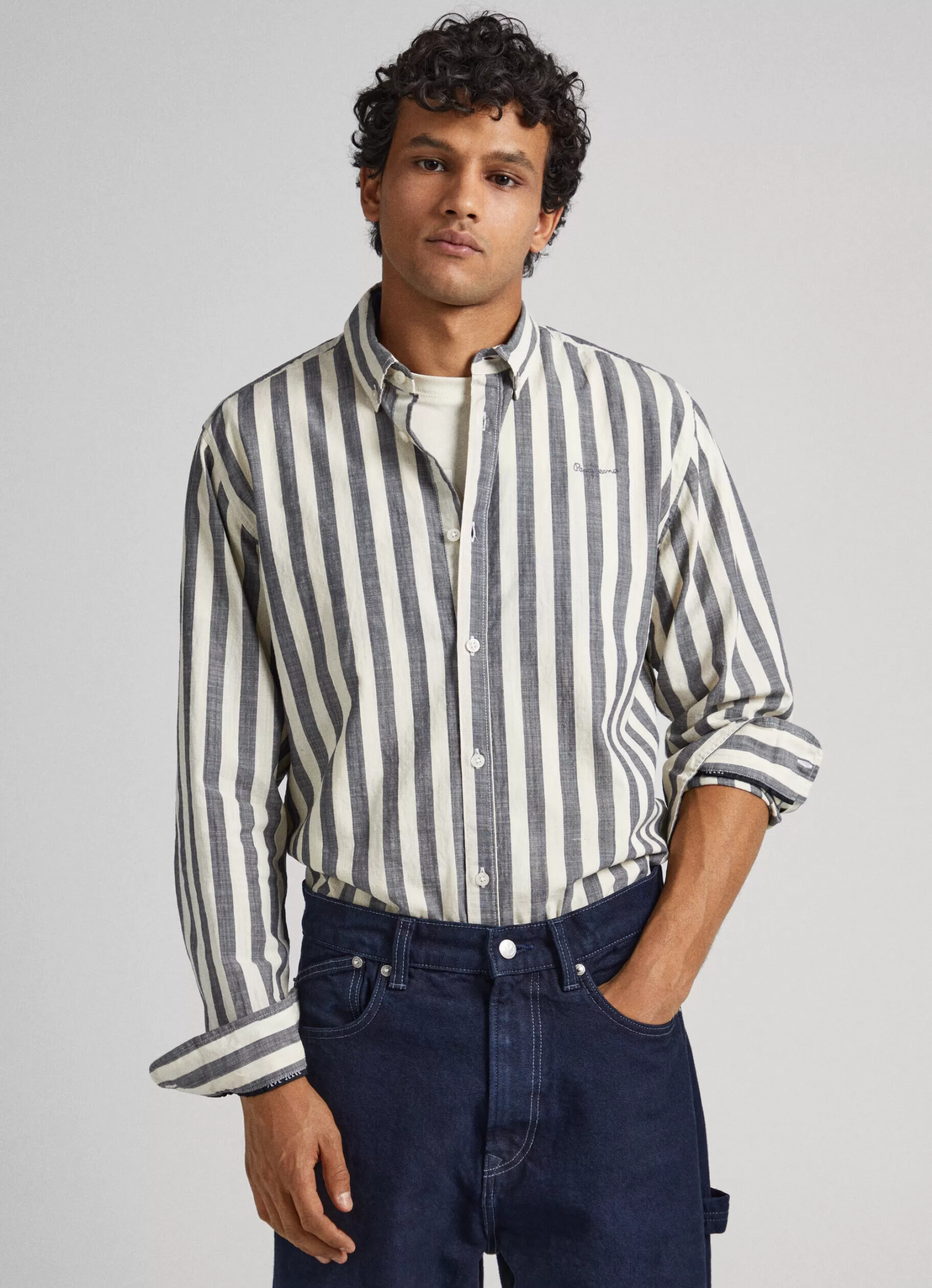 Homem Pepe Jeans Camisas>Camisa As Riscas Regular Fit