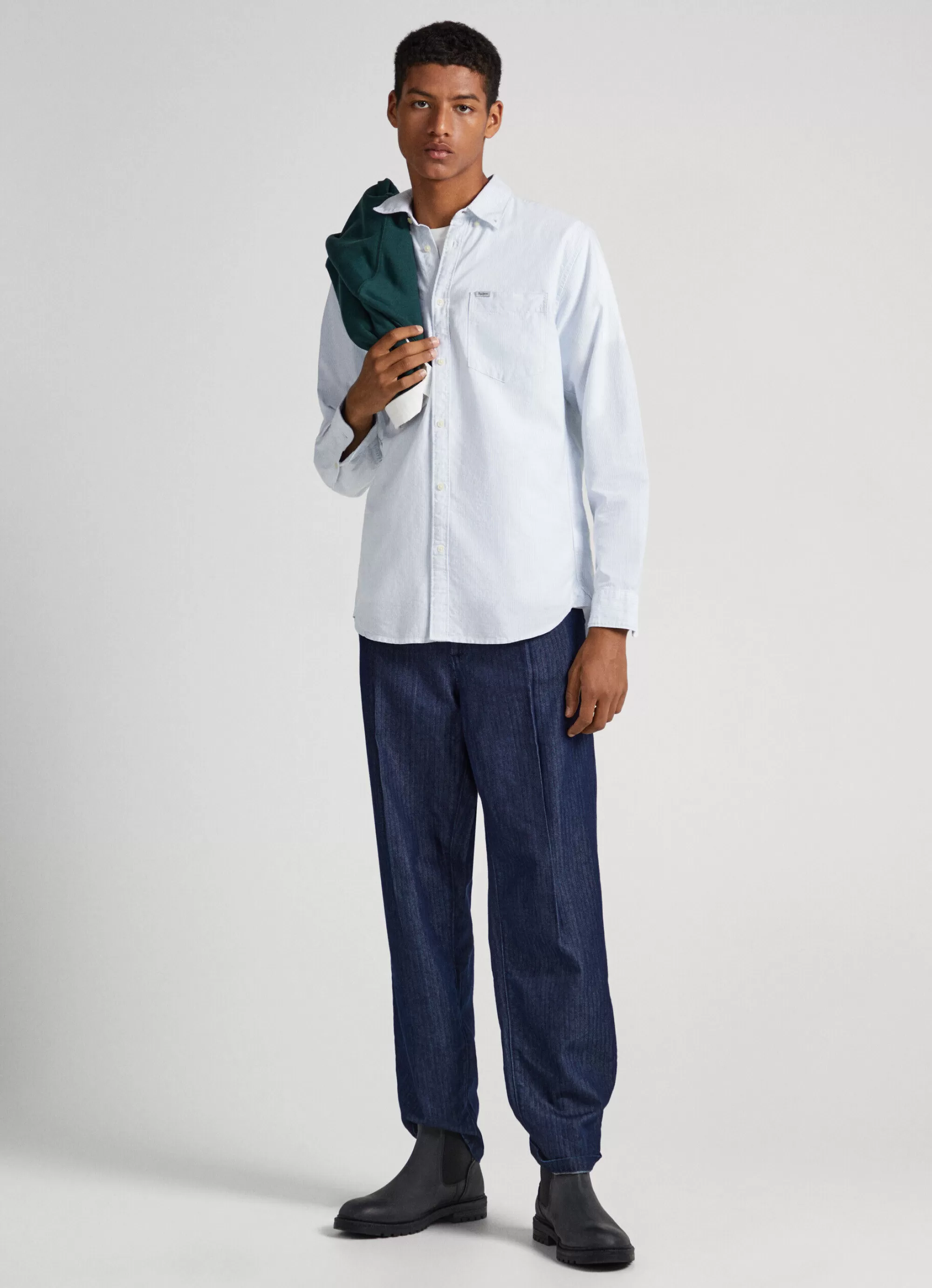 Homem Pepe Jeans Camisas>Camisa Oxford As Riscas Bengala