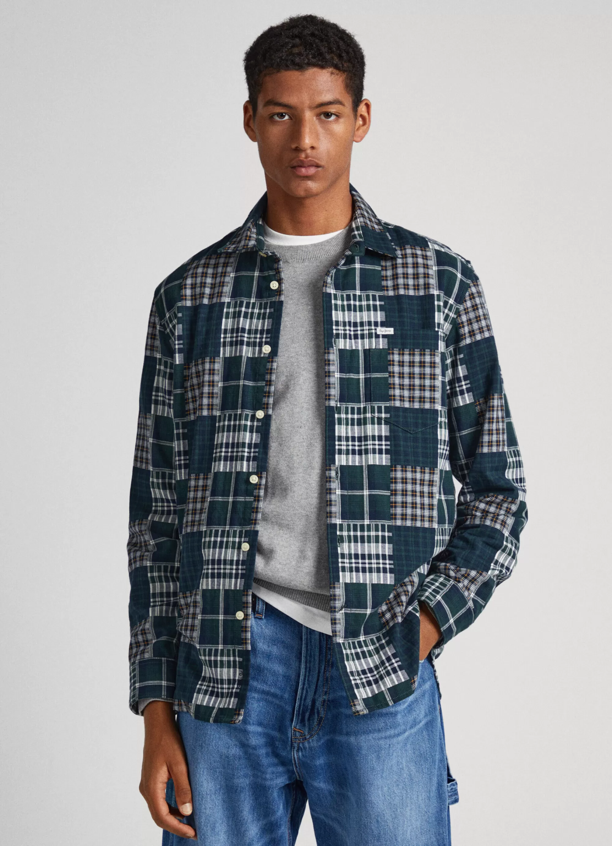 Homem Pepe Jeans Camisas>Camisa Patchwork Regular Fit