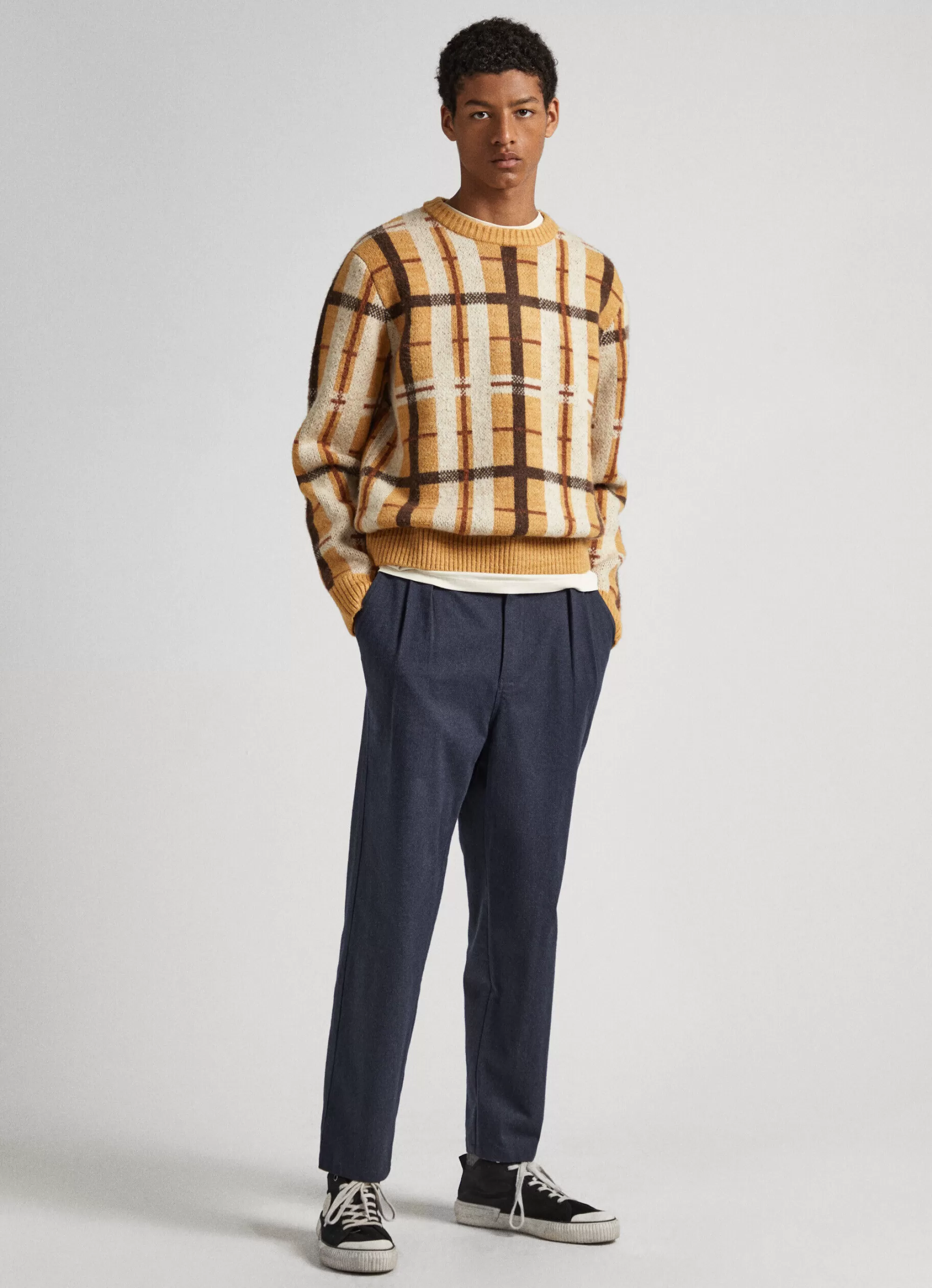 Homem Pepe Jeans Malhas>Camisola Algodao Xadrez Tartan