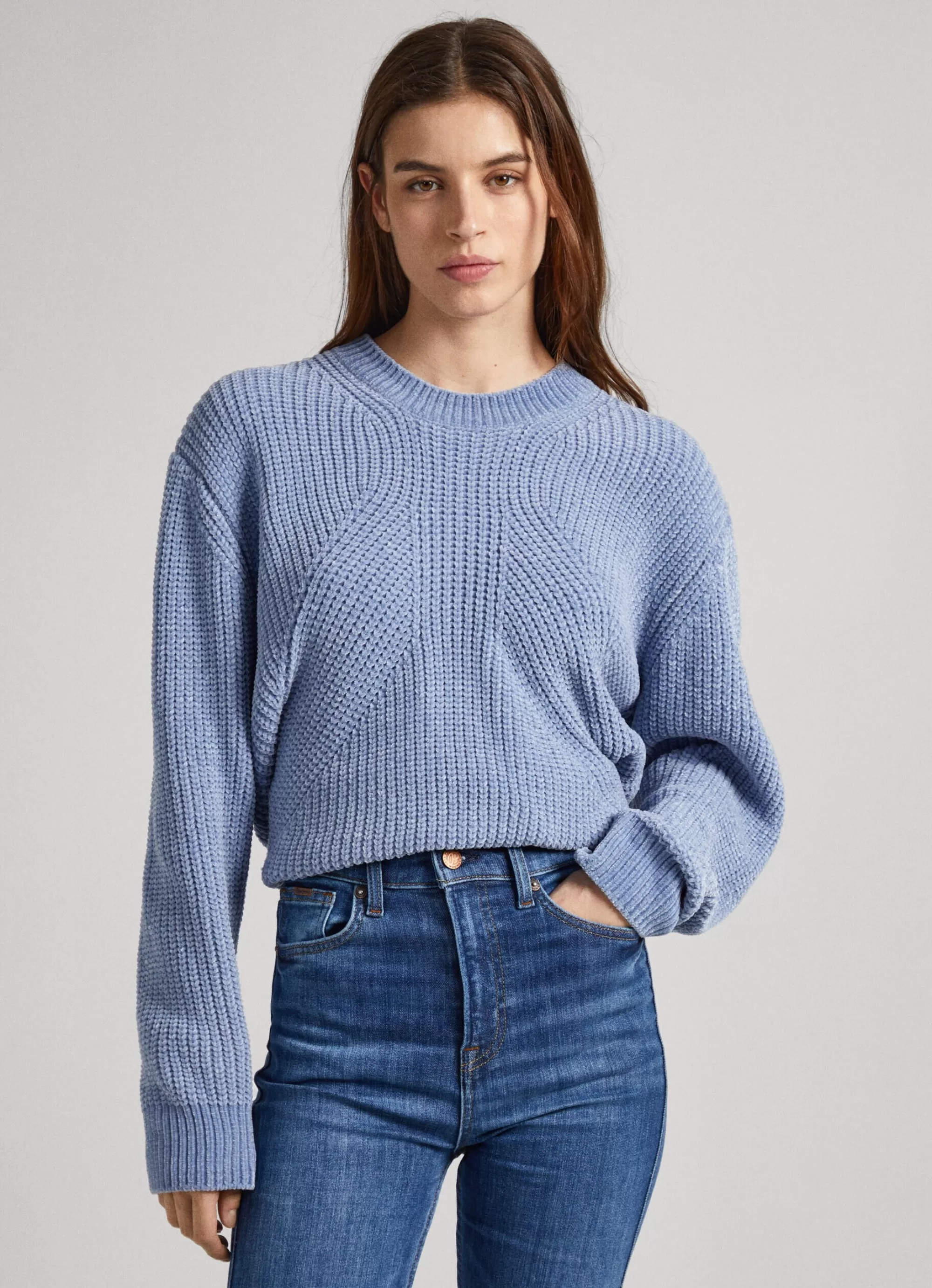 Mulher Pepe Jeans Malhas>Camisola Chenille Gola Redonda