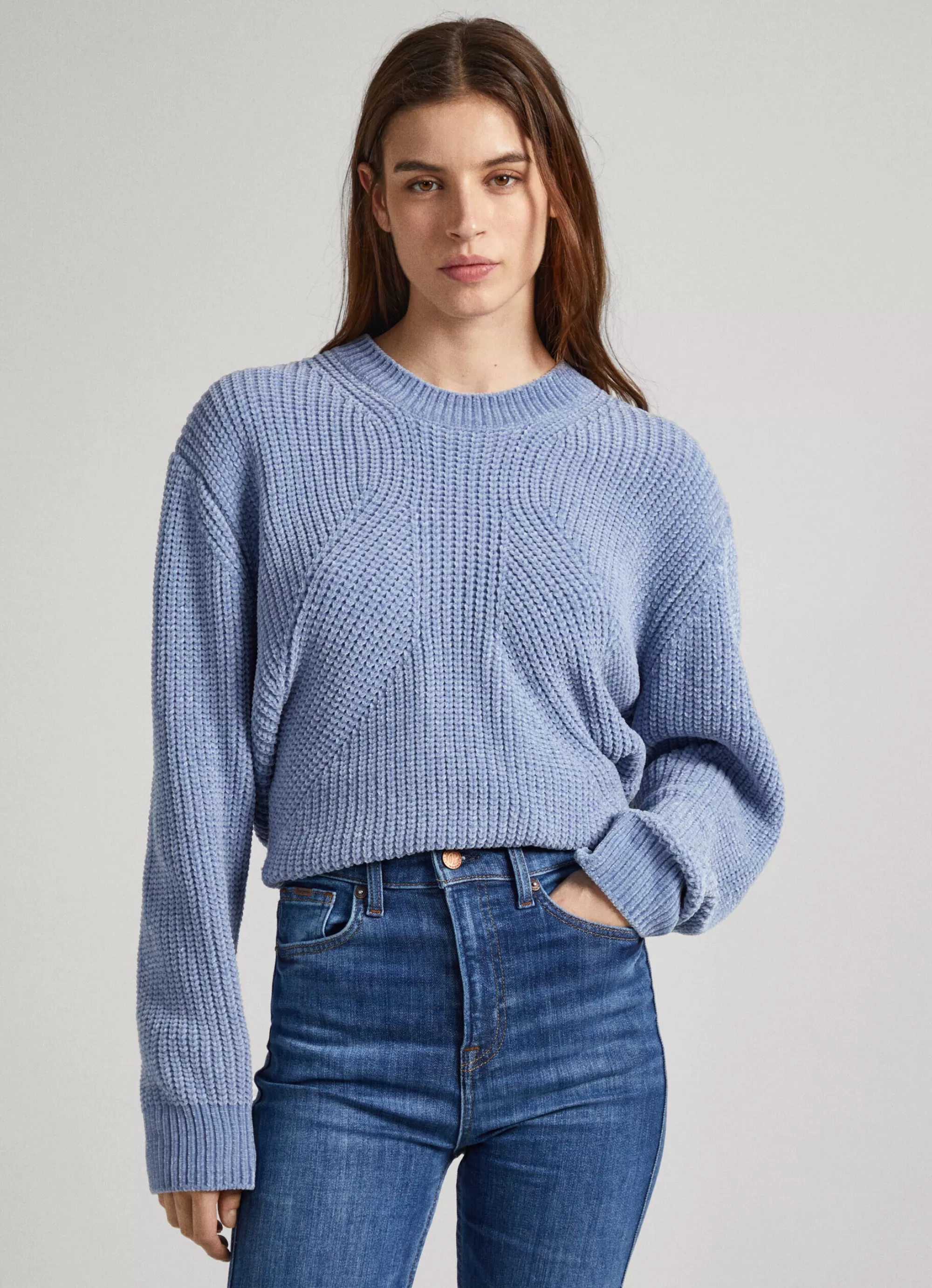 Mulher Pepe Jeans Malhas E Cardigans>Camisola Chenille Gola Redonda