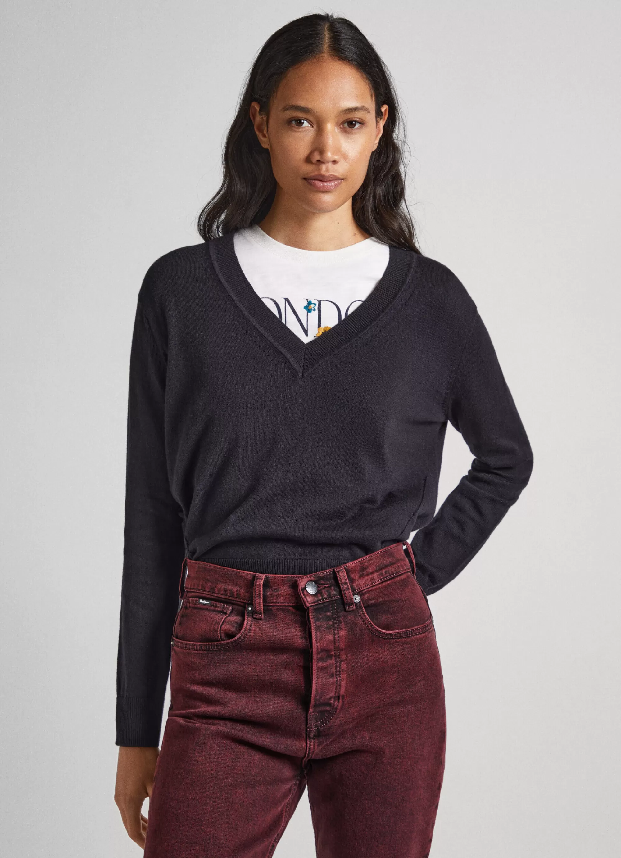 Mulher Pepe Jeans Malhas E Cardigans>Camisola Com Detalhes Abertos