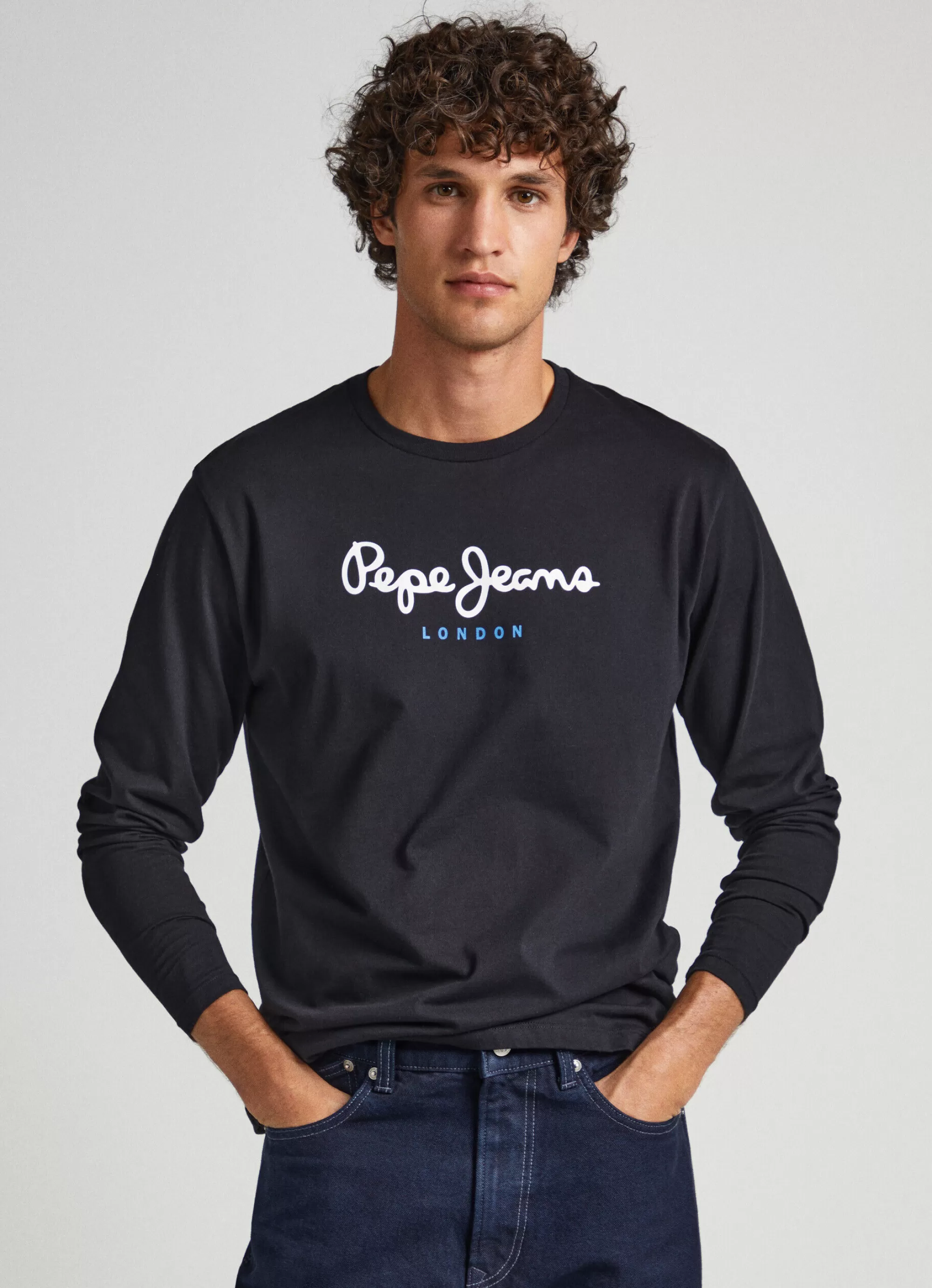 Homem Pepe Jeans T-Shirts>Camisola De Algodao Logo Estampado