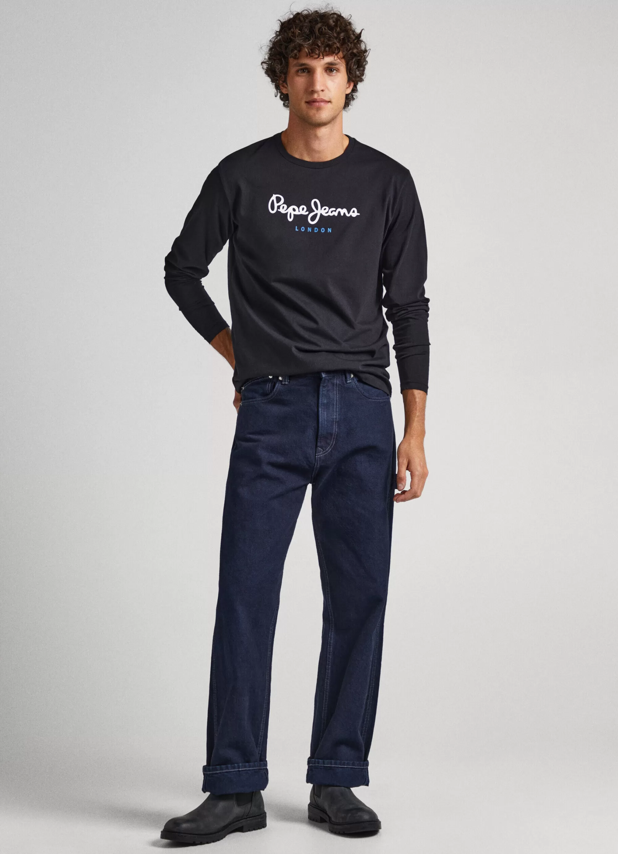 Homem Pepe Jeans T-Shirts>Camisola De Algodao Logo Estampado