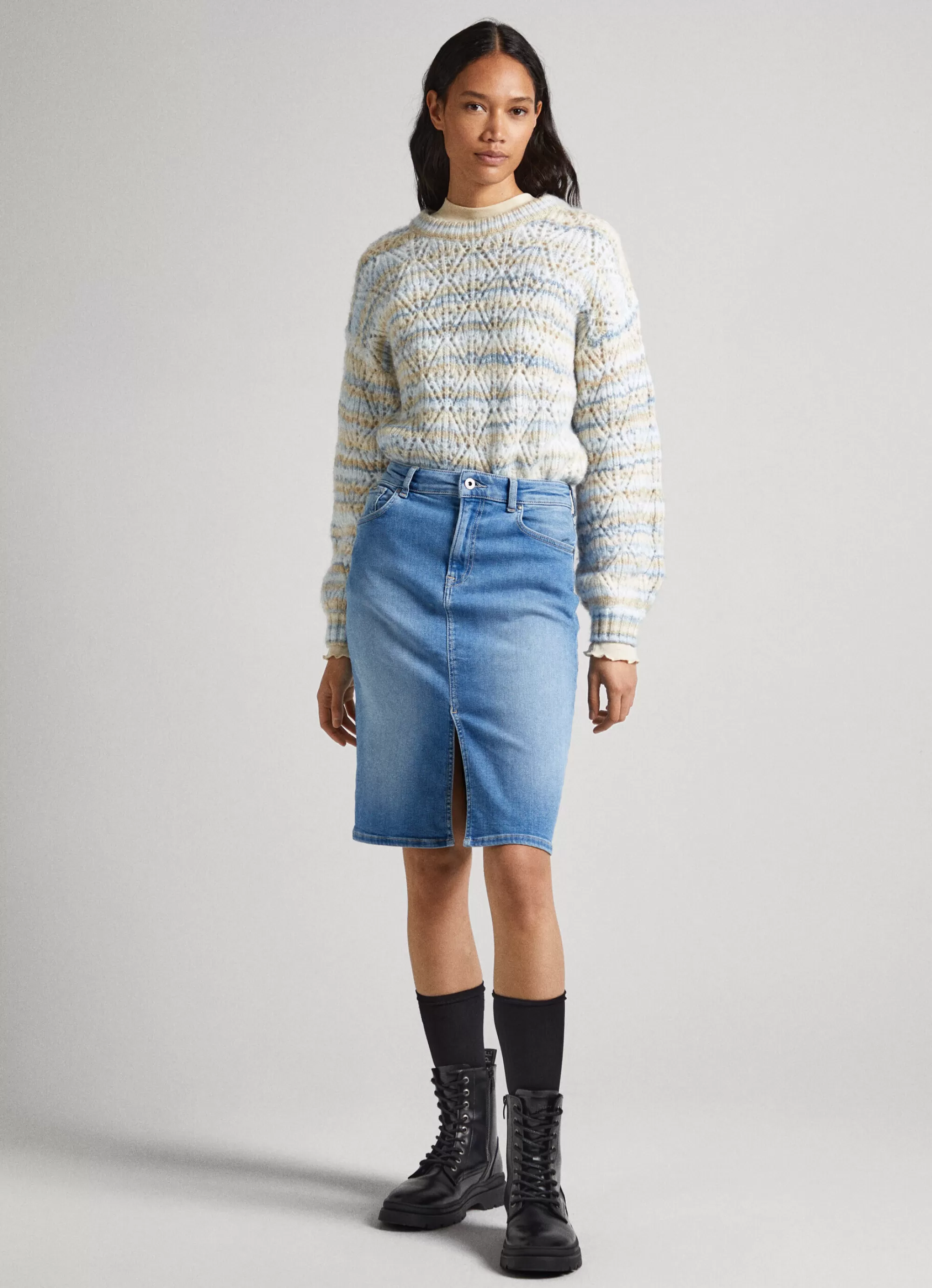 Mulher Pepe Jeans Malhas E Cardigans>Camisola Gola Perkins As Riscas