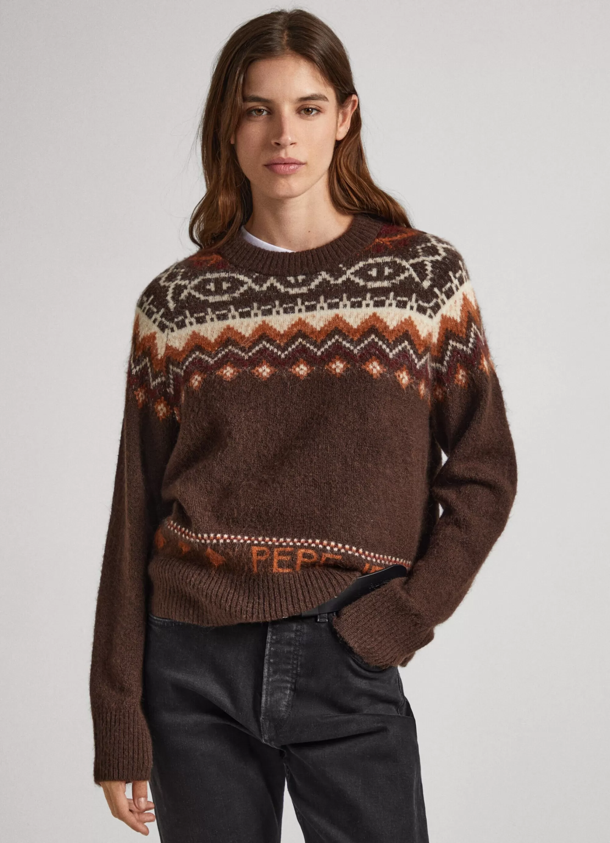 Mulher Pepe Jeans Malhas>Camisola Jacquard Gola Redonda