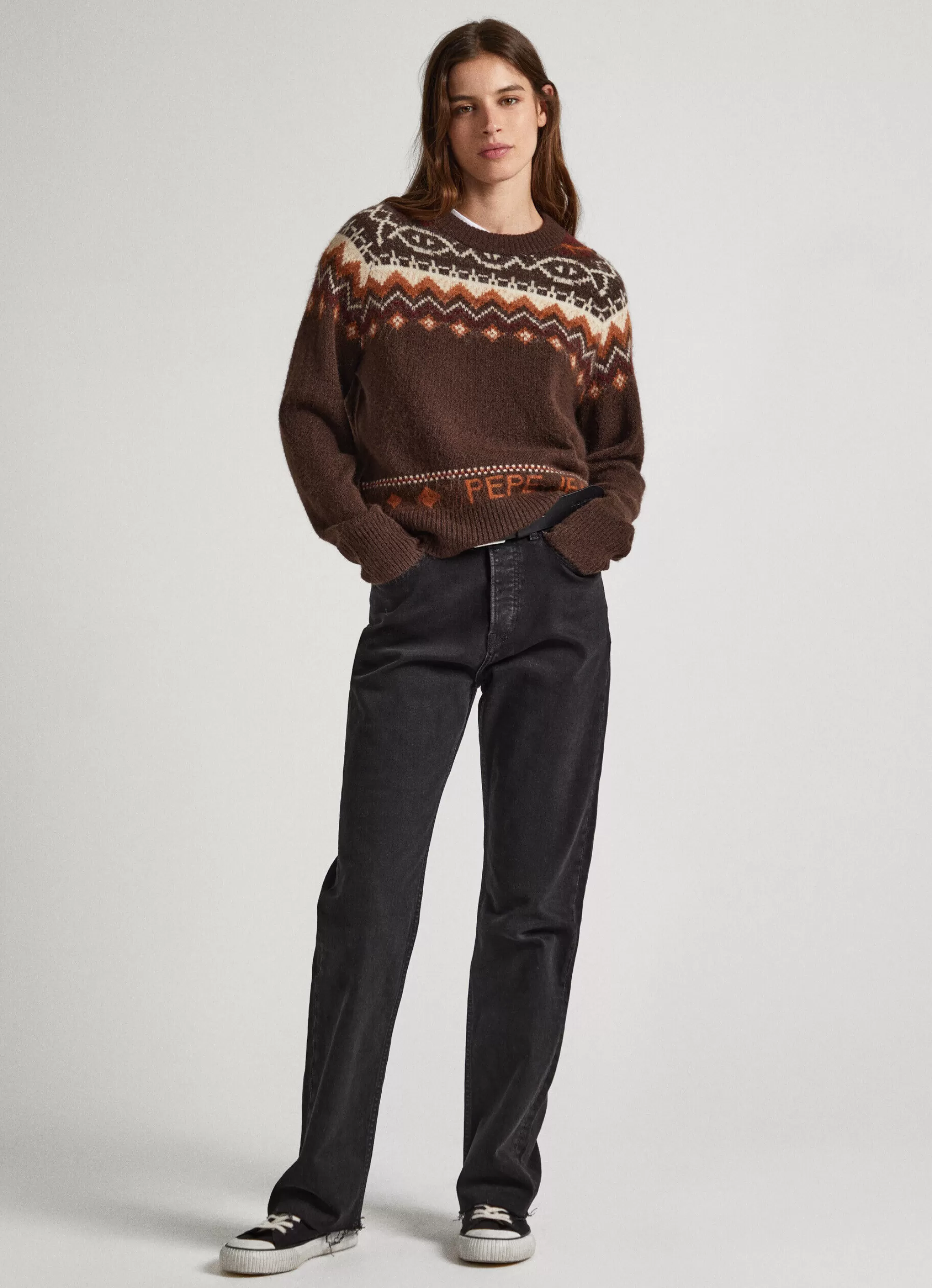 Mulher Pepe Jeans Malhas E Cardigans>Camisola Jacquard Gola Redonda