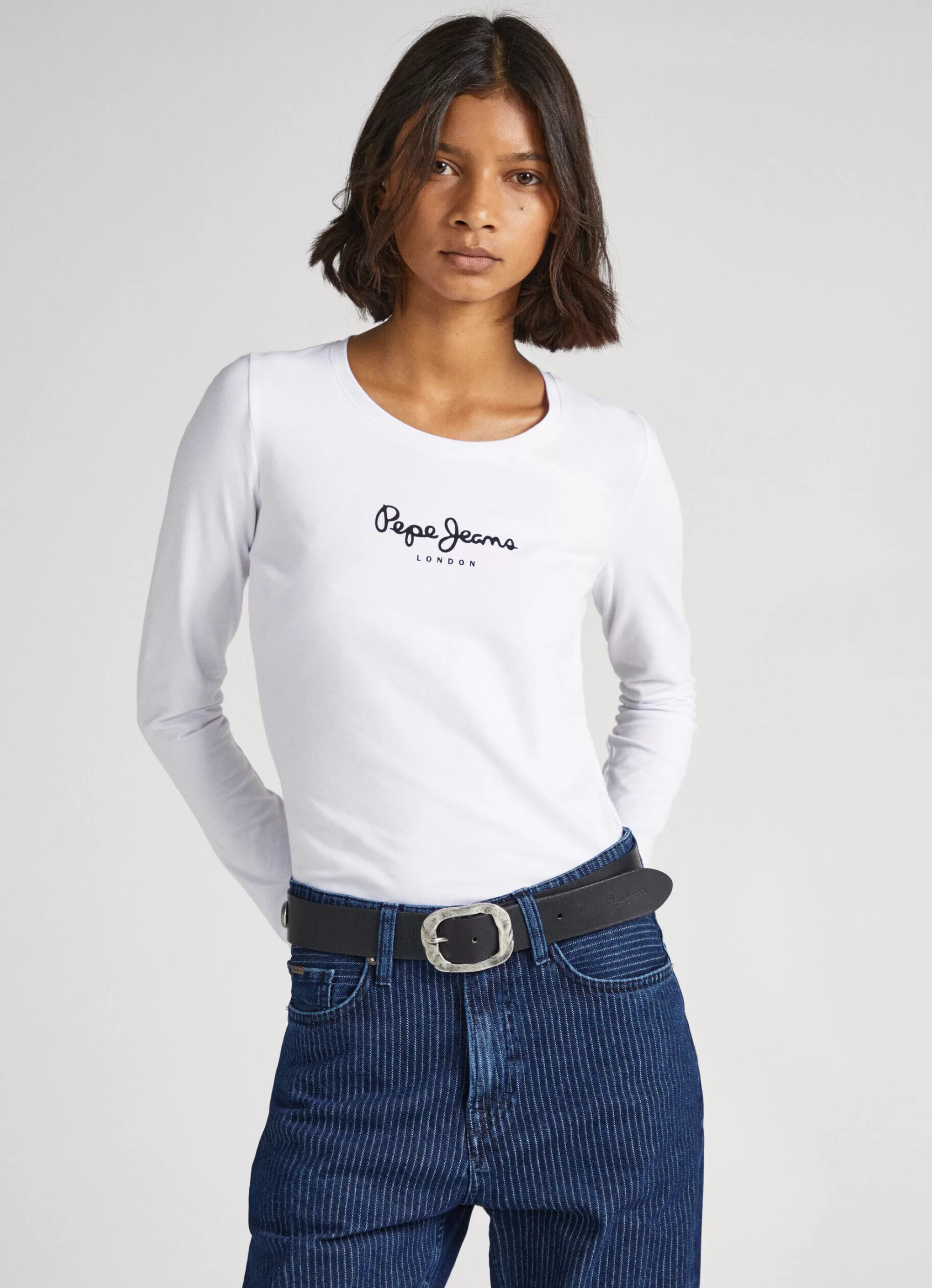 Mulher Pepe Jeans T-Shirts>Camisola Manga Comprida De Algodao