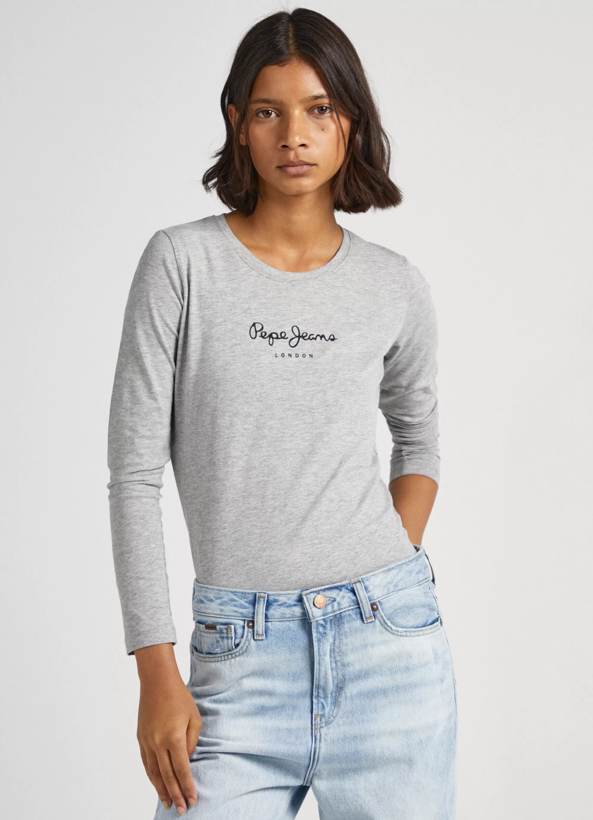 Mulher Pepe Jeans T-Shirts>Camisola Manga Comprida De Algodao