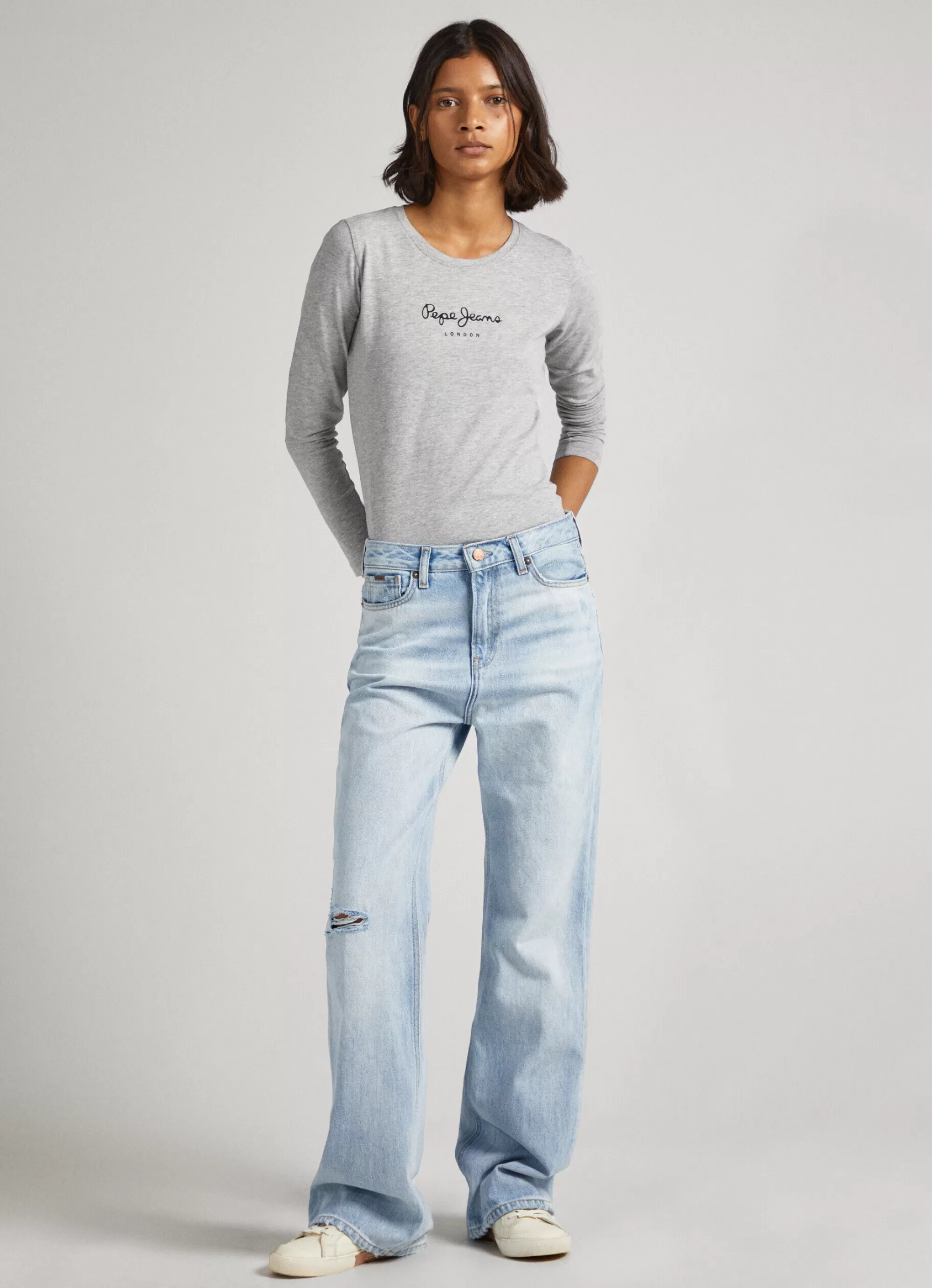 Mulher Pepe Jeans T-Shirts>Camisola Manga Comprida De Algodao