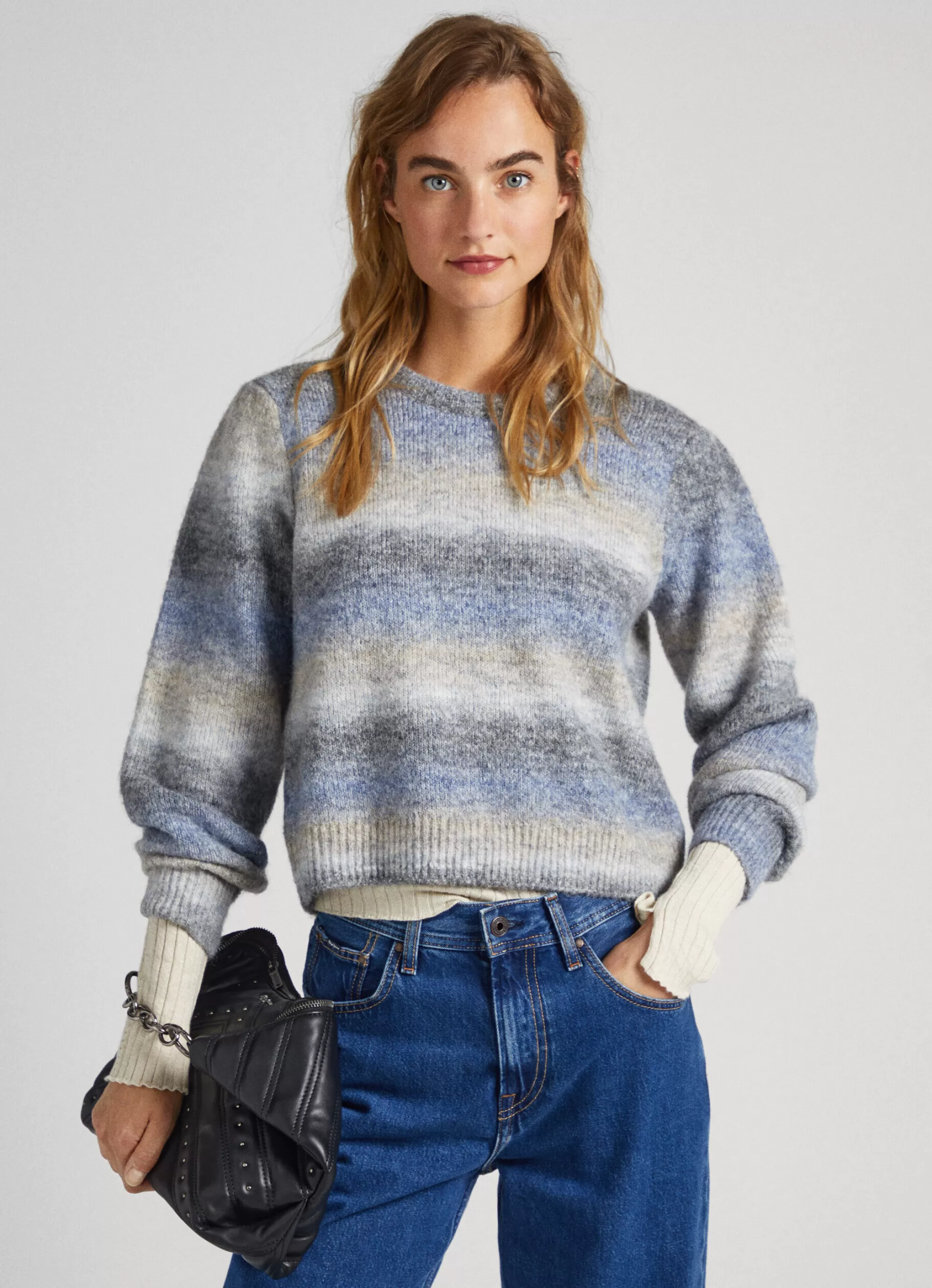 Mulher Pepe Jeans Malhas E Cardigans>Camisola Melange As Riscas