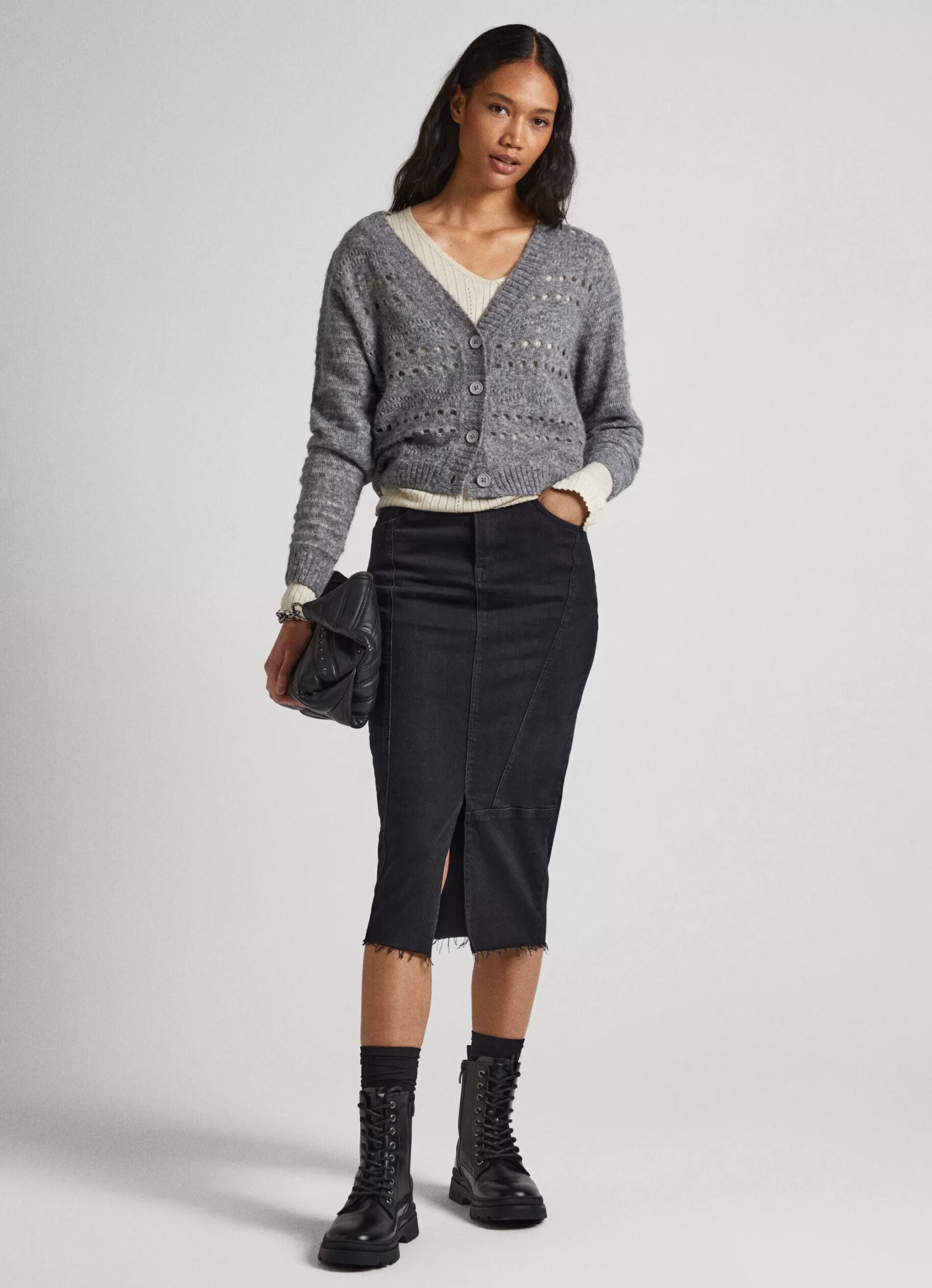 Mulher Pepe Jeans Malhas E Cardigans>Cardigan Com Detalhes Abertos