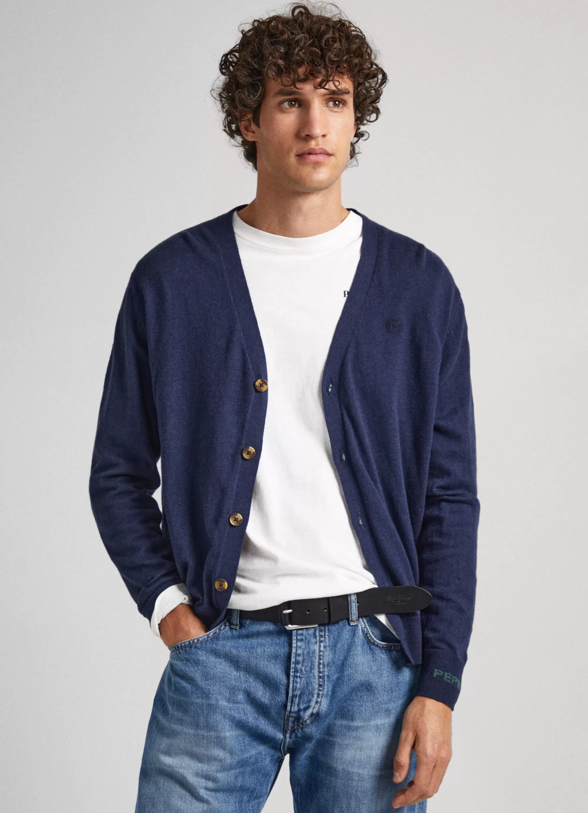 Homem Pepe Jeans Malhas>Cardigan Com Logo Bordado