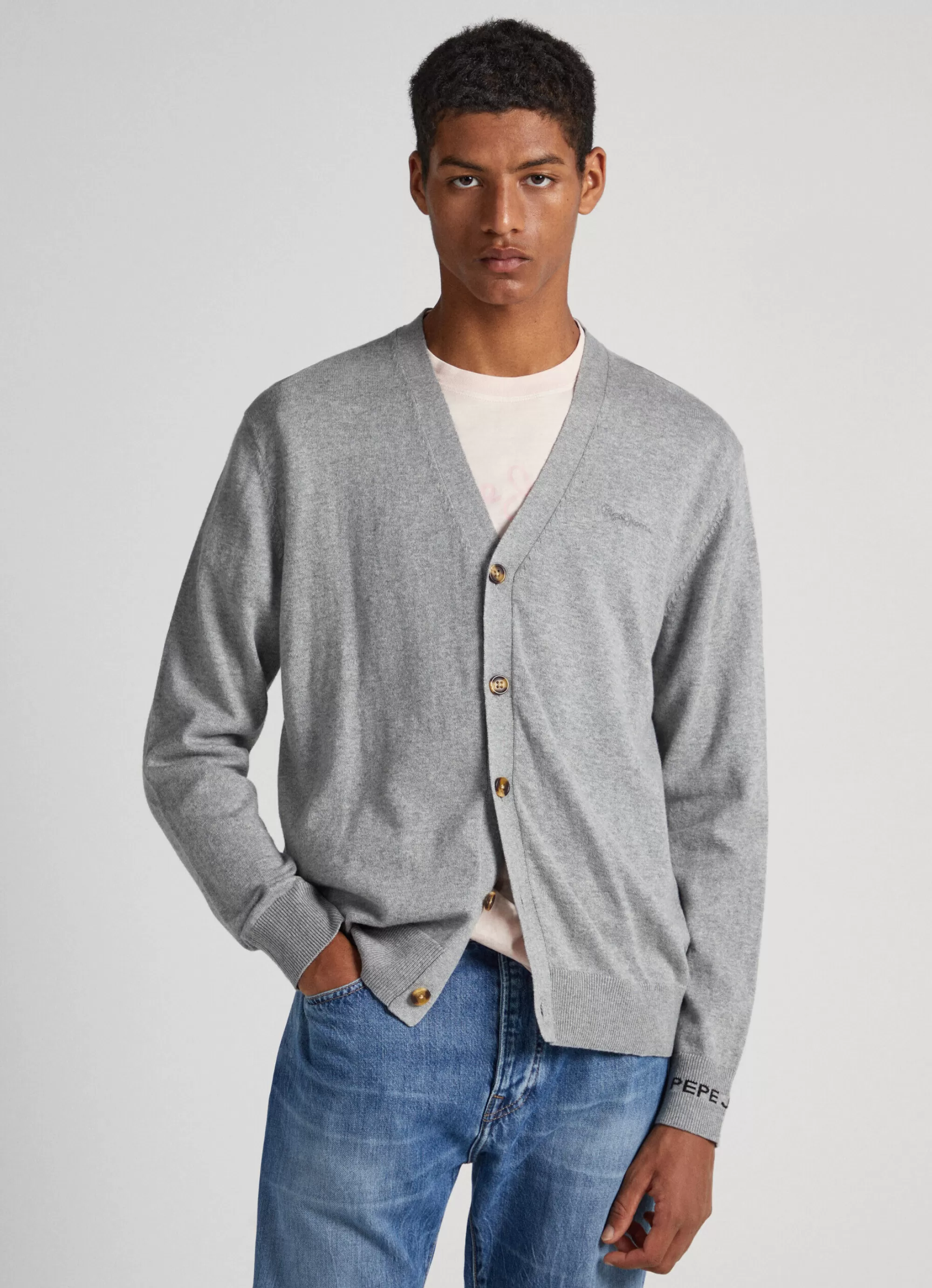 Homem Pepe Jeans Malhas>Cardigan Com Logo Bordado