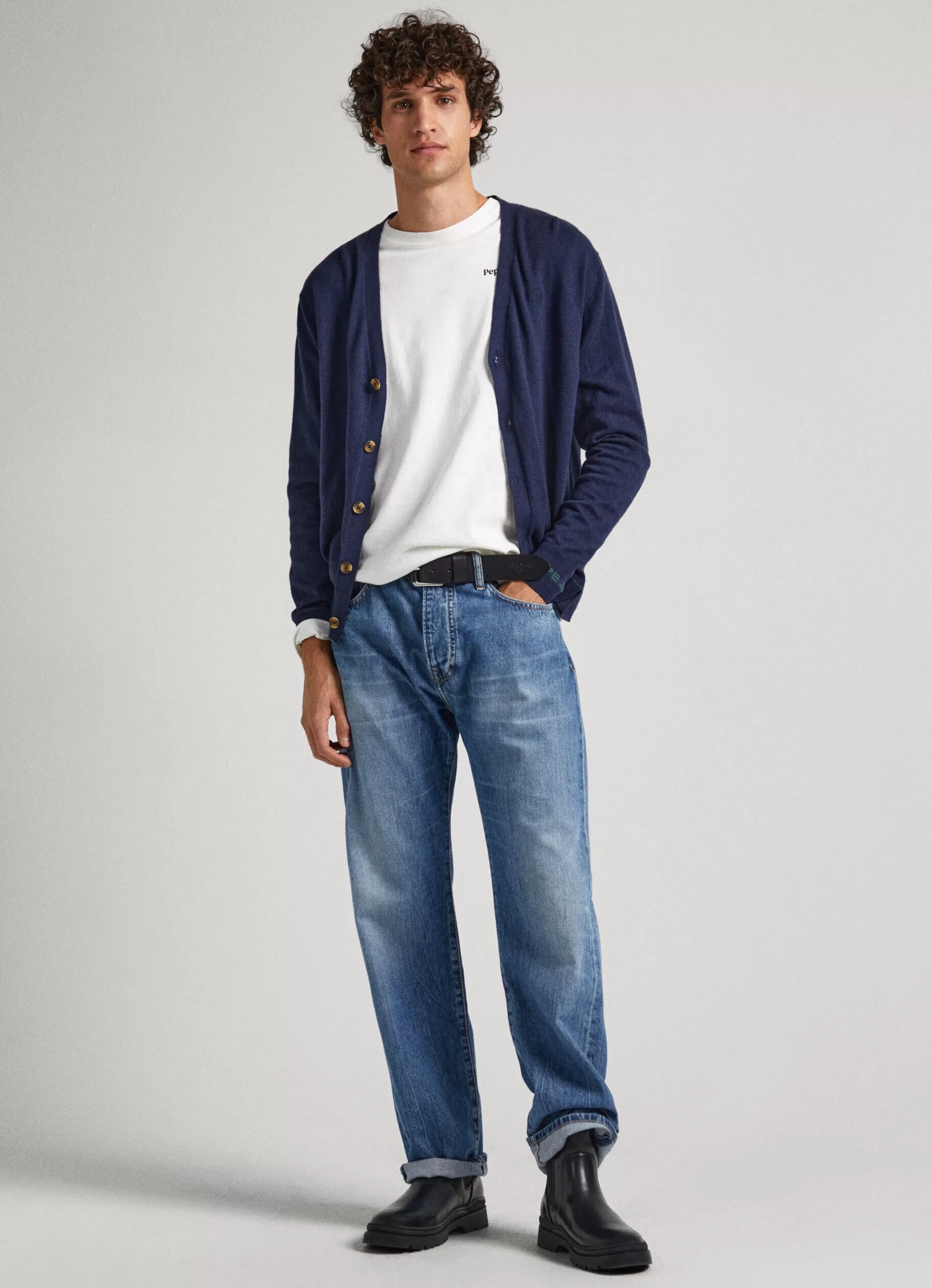 Homem Pepe Jeans Malhas>Cardigan Com Logo Bordado