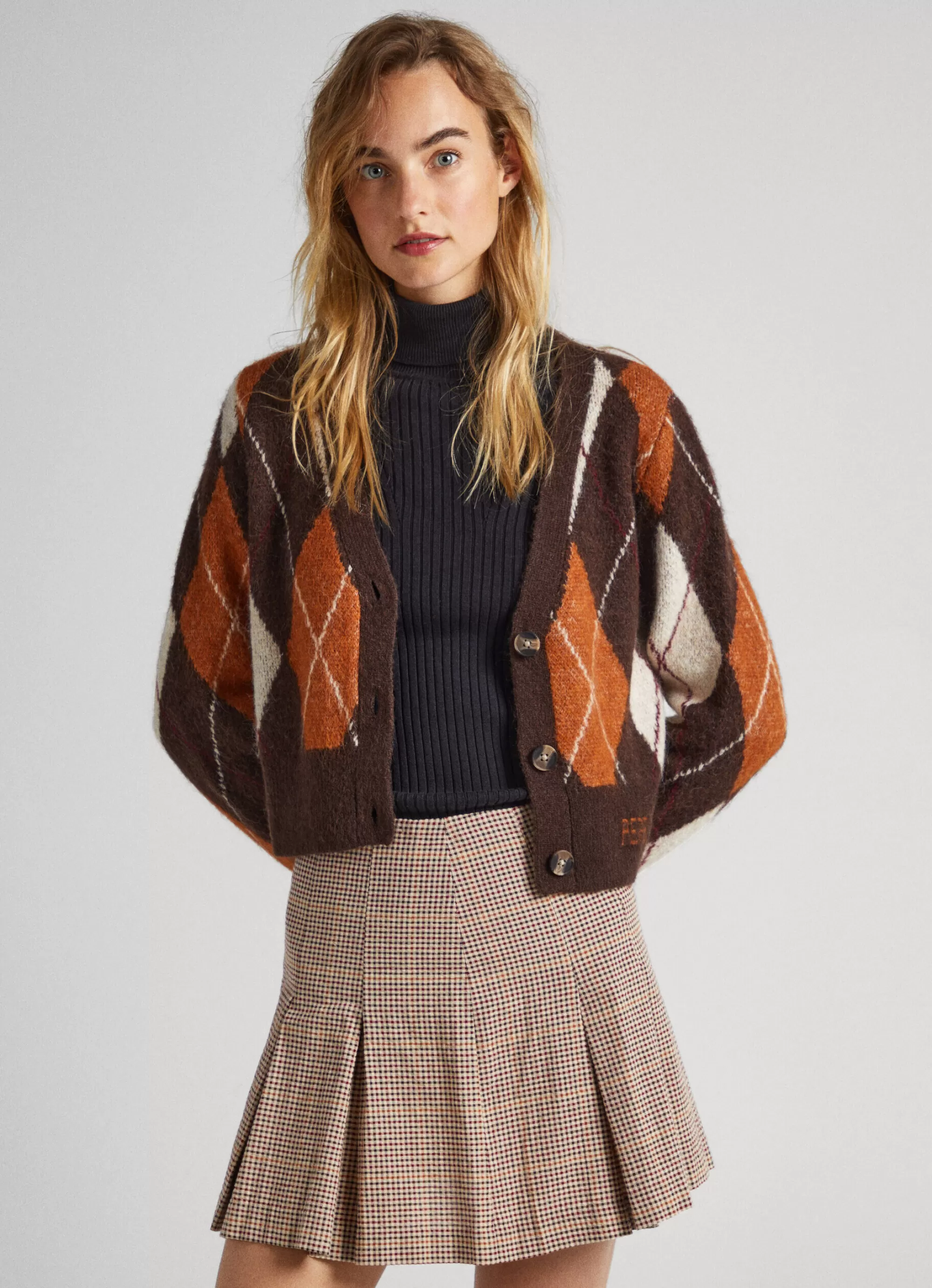 Mulher Pepe Jeans Malhas E Cardigans>Cardigan Losangos Entrelacados