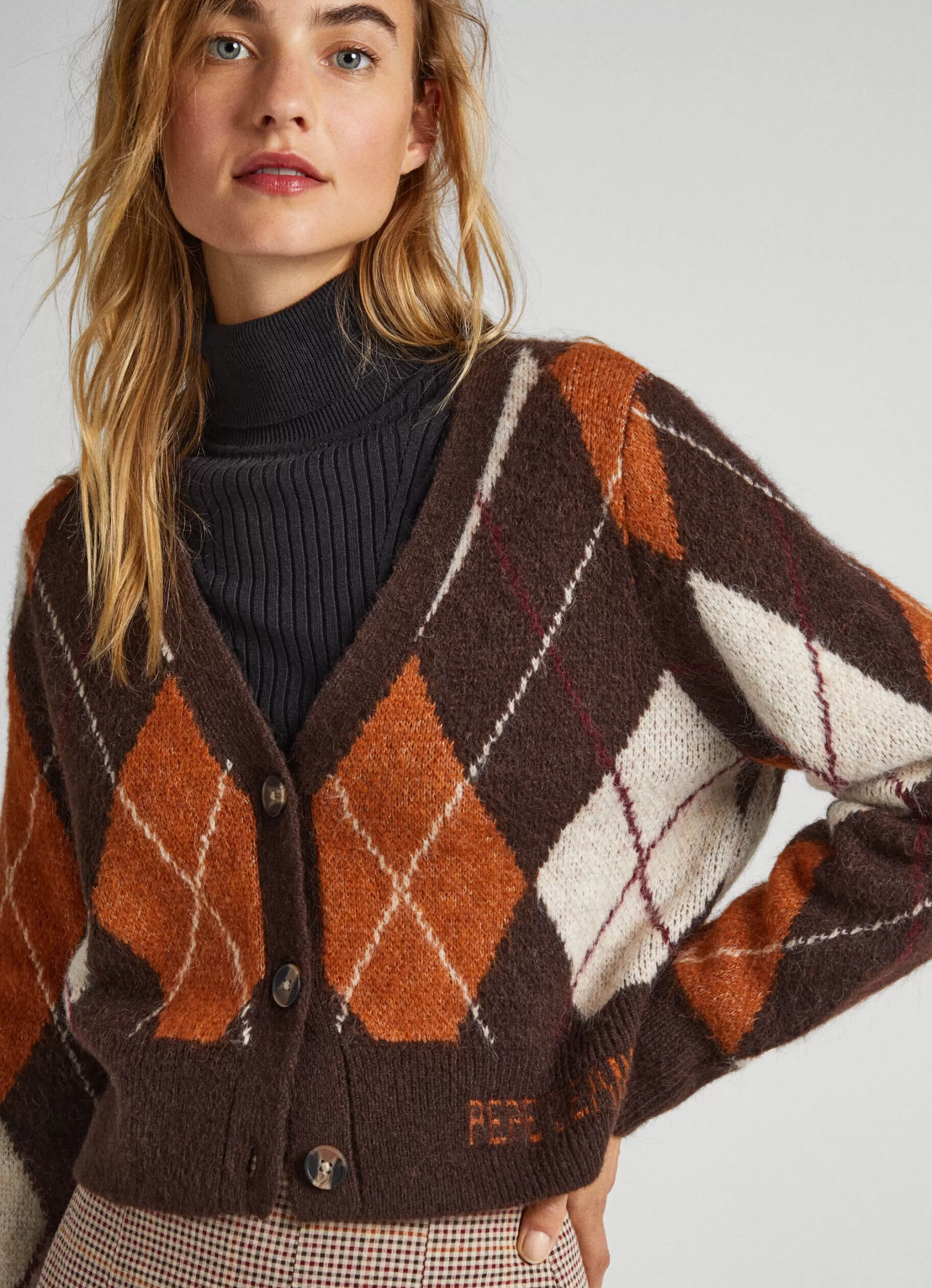 Mulher Pepe Jeans Malhas E Cardigans>Cardigan Losangos Entrelacados