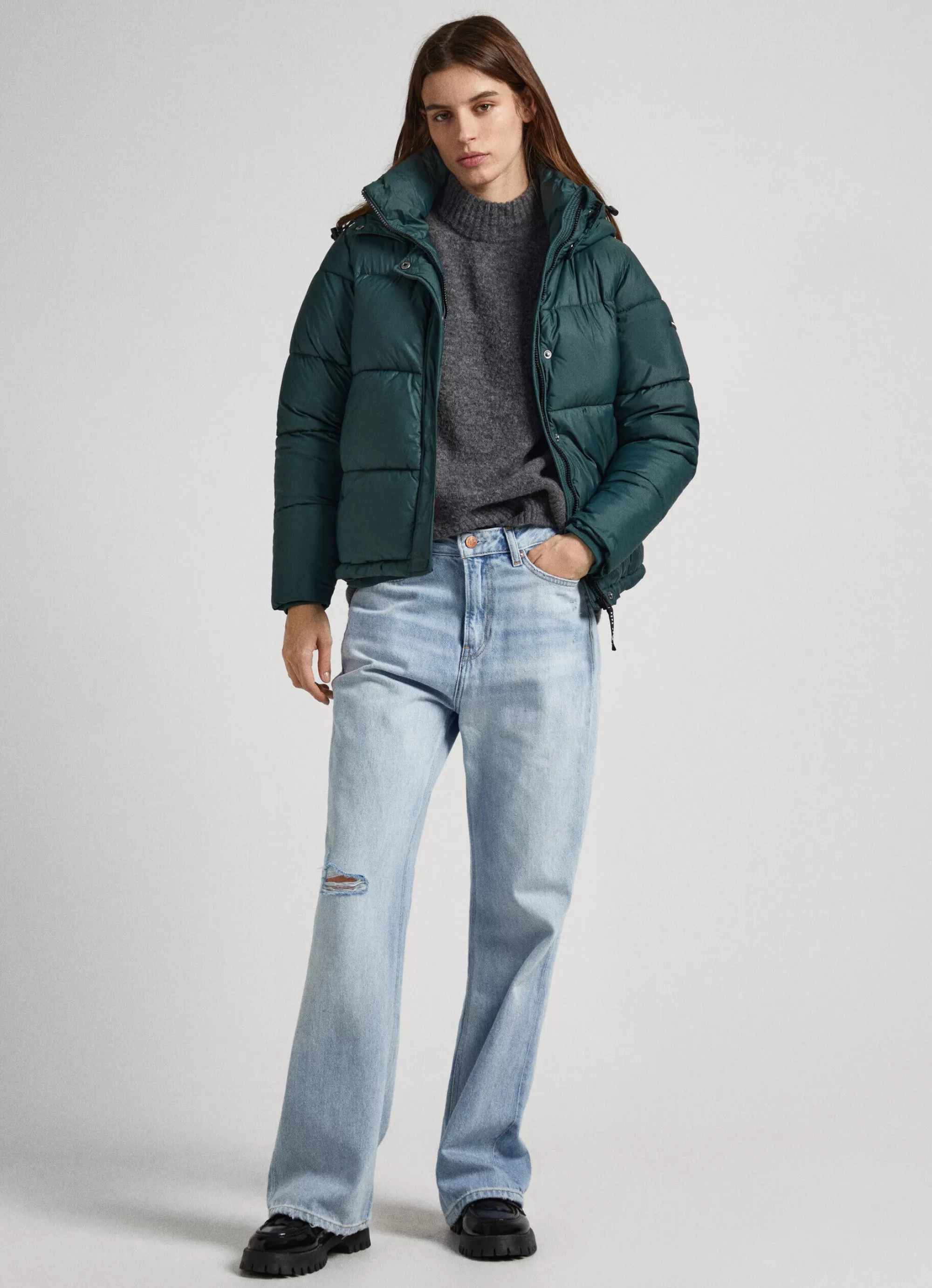 Mulher Pepe Jeans Casaco E Jaquetas>Casaco Acolchoado Com Capuz