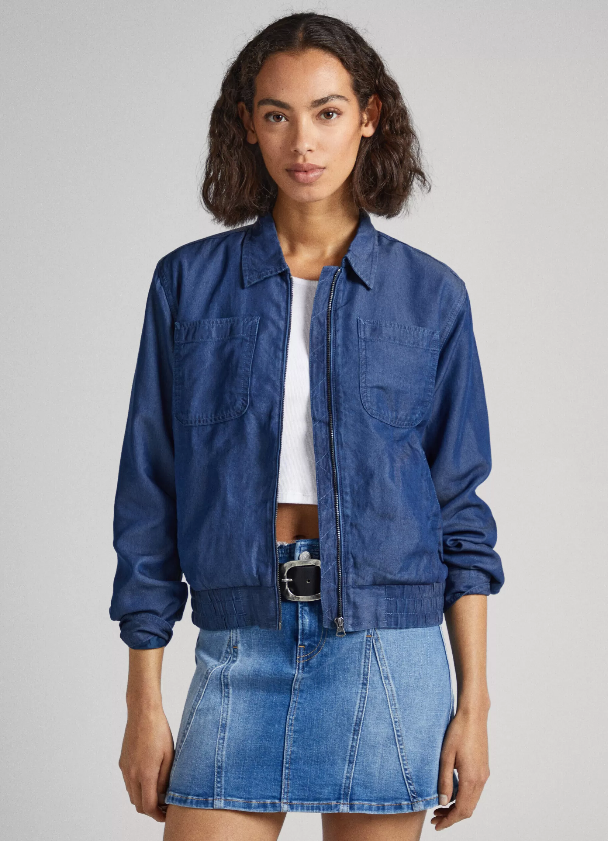 Mulher Pepe Jeans Casaco E Jaquetas>Casaco Bomber Chambray