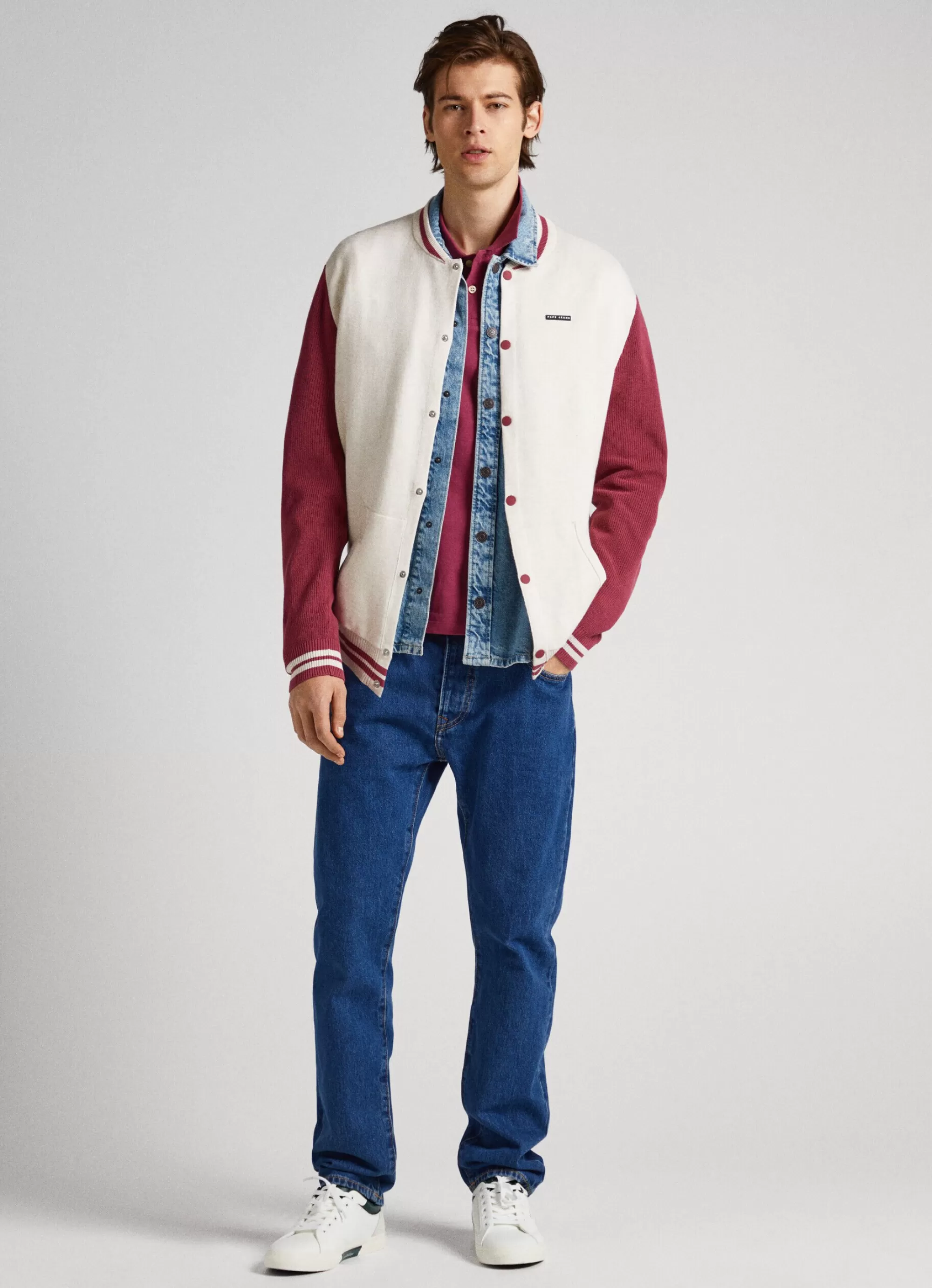 Homem Pepe Jeans Malhas>Casaco Bomber Malha Lisa