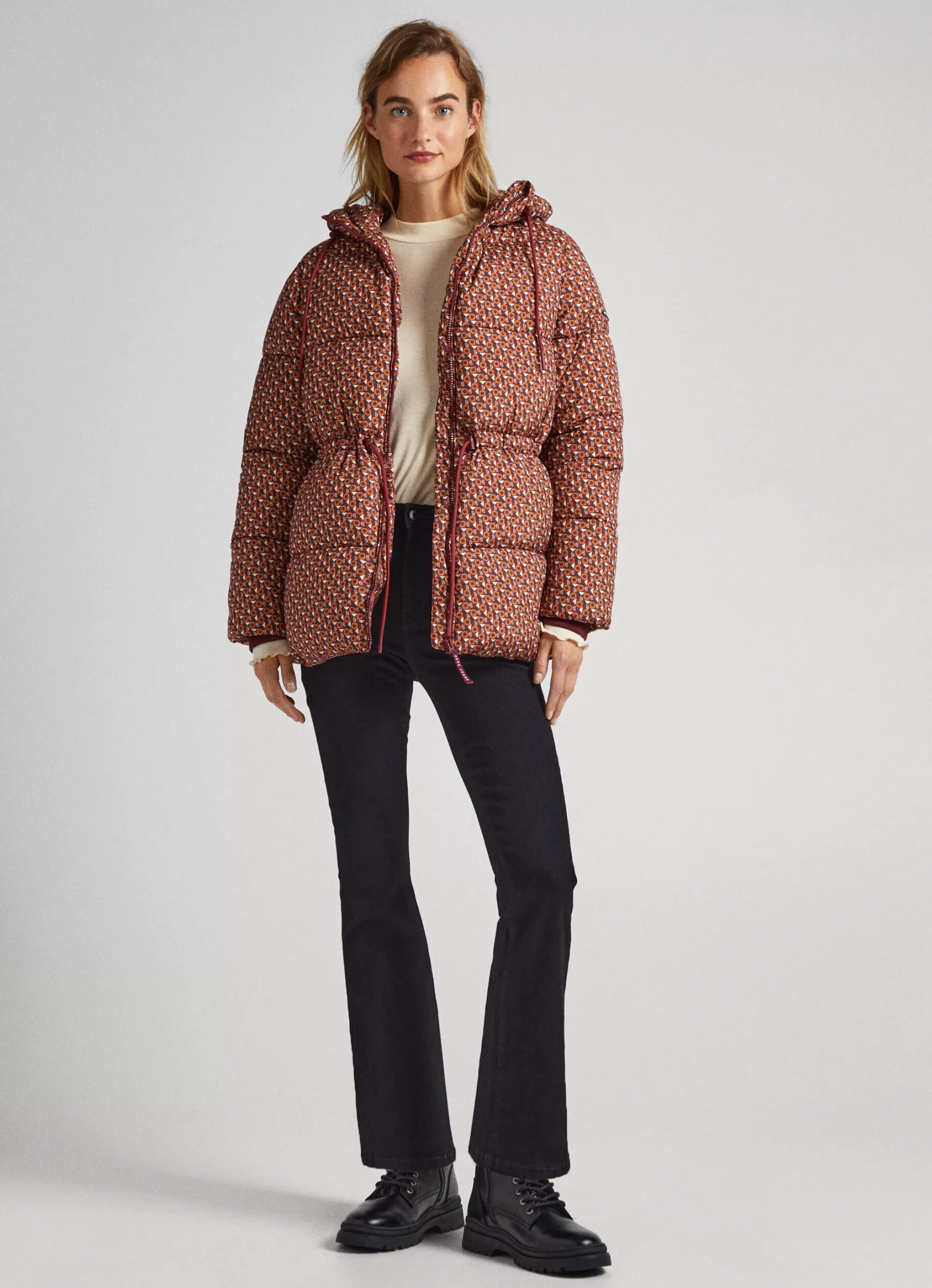 Mulher Pepe Jeans Casaco E Jaquetas>Casaco Padrao Geometrico