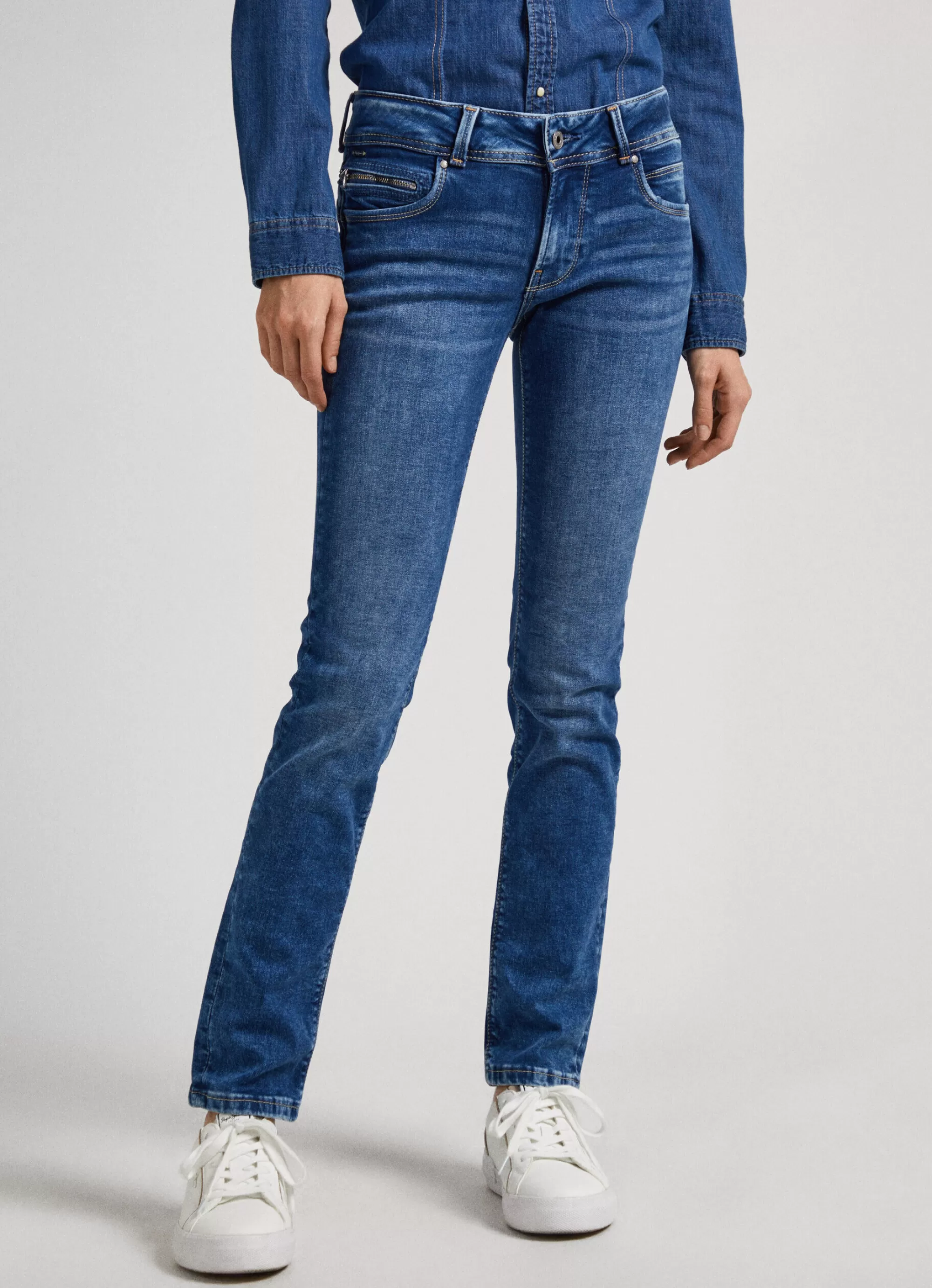 Mulher Pepe Jeans Slim>Jeans Brooke Regular Fit Mid Rise