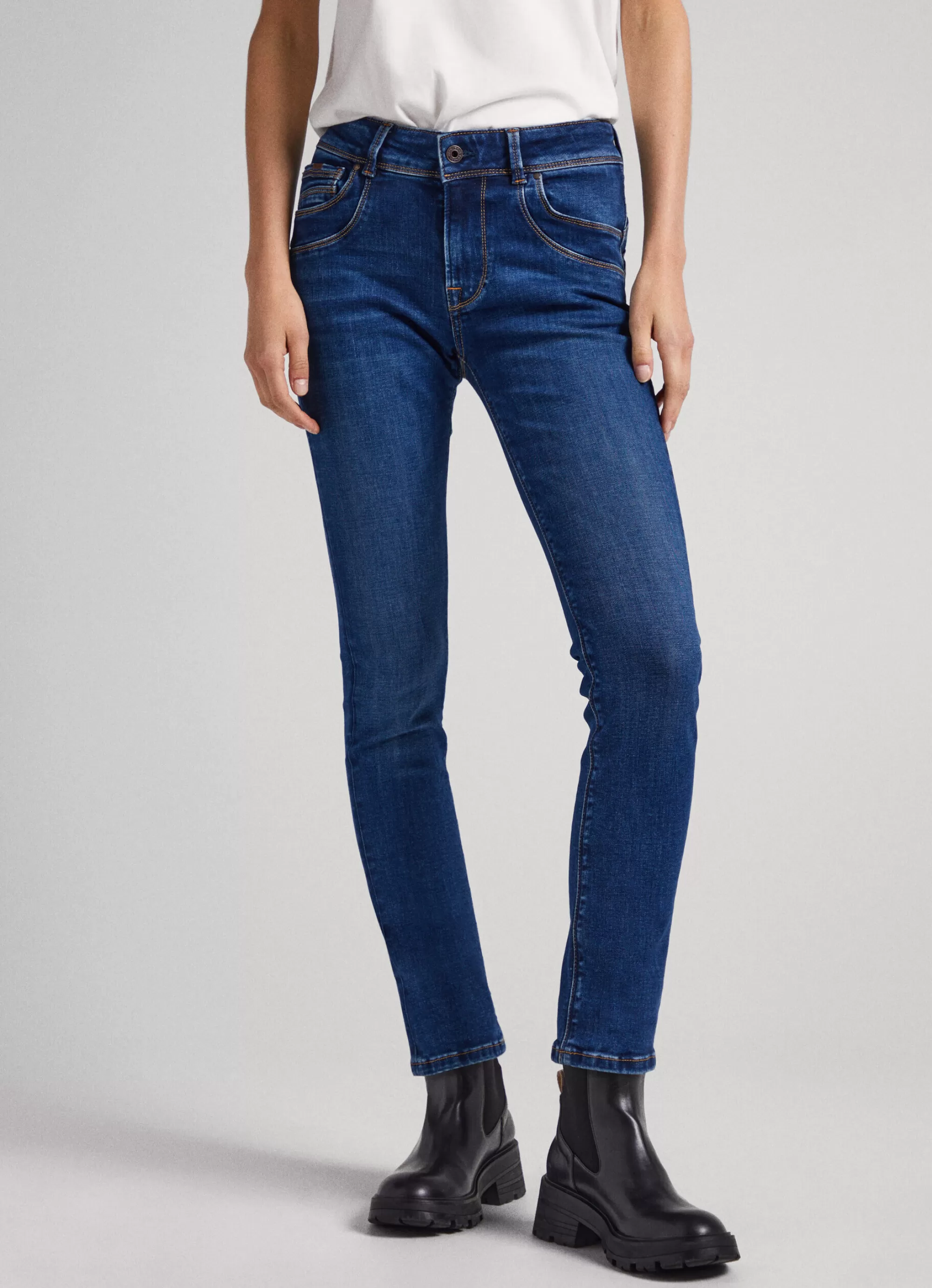 Mulher Pepe Jeans Slim>Jeans Brookes Regular Fit Mid-Rise