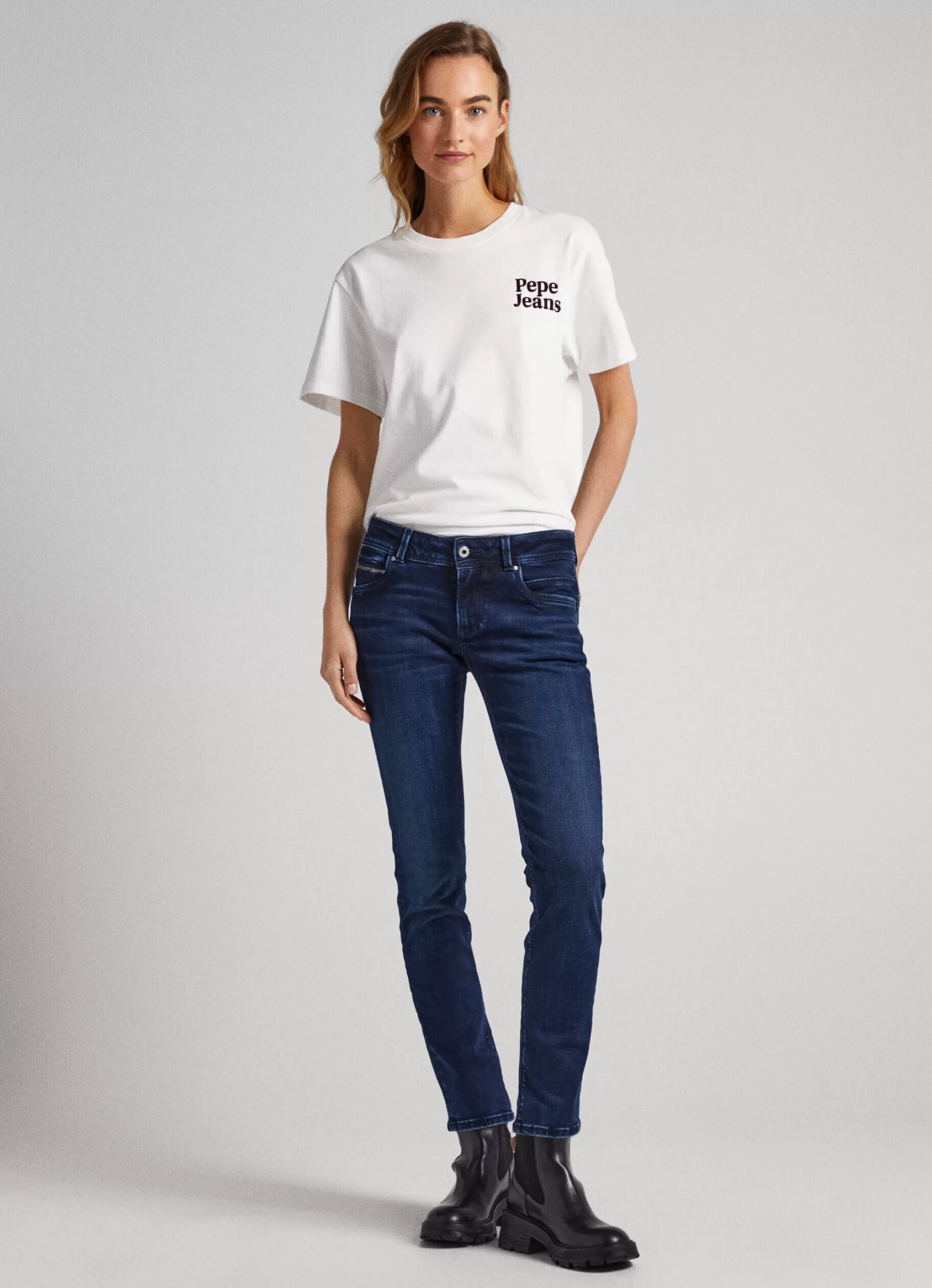 Mulher Pepe Jeans Slim>Jeans New Brooke Regular Fit Mid Rise