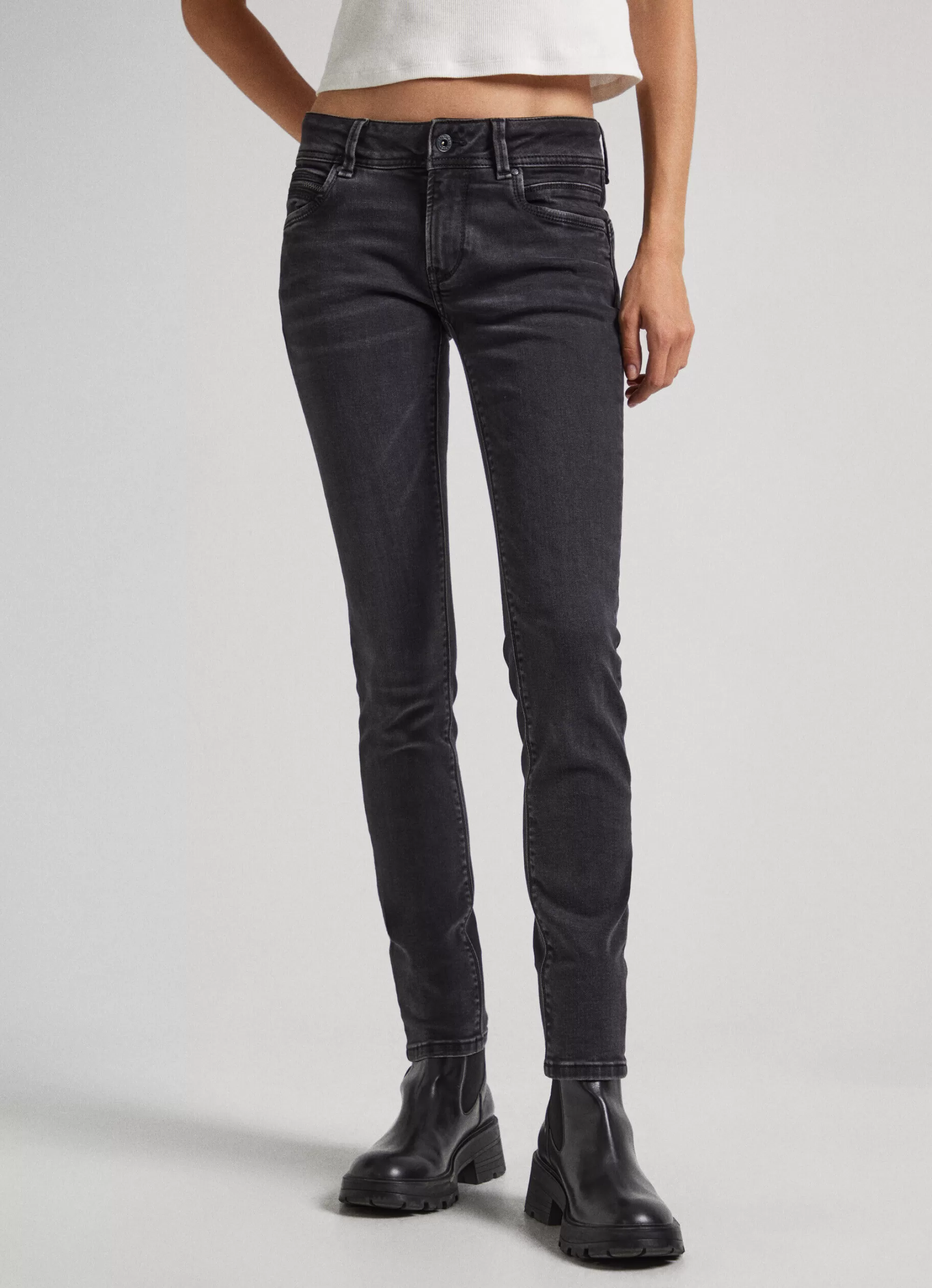 Mulher Pepe Jeans Slim>Jeans New Brooke Regular Fit Mid-Rise