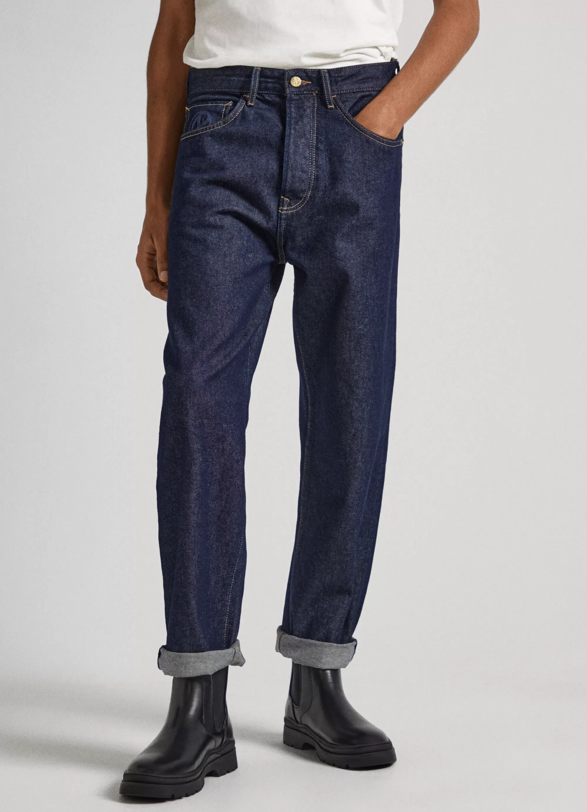 Homem Pepe Jeans Loose>Jeans Nils Raw Fit Loose Drop