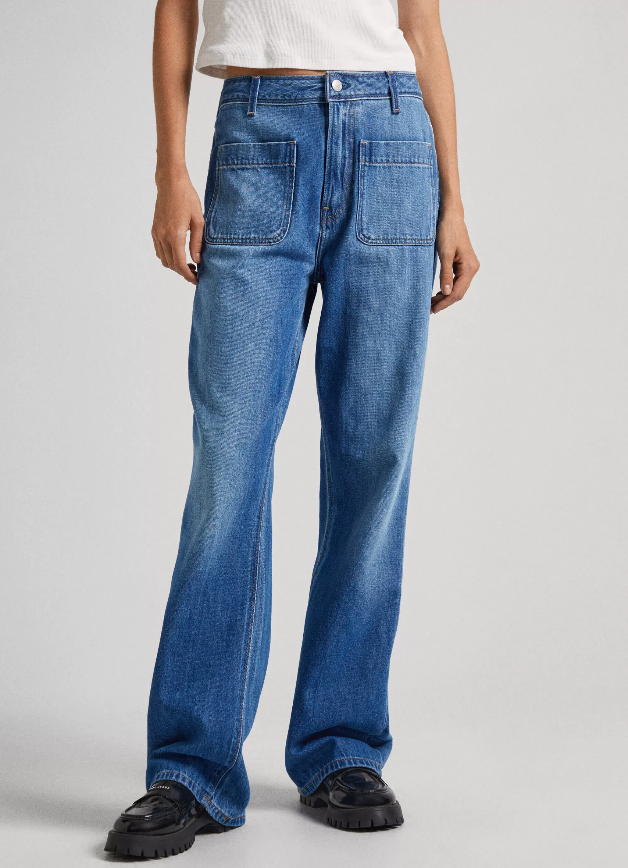 Mulher Pepe Jeans Flare E Boot Cut>Jeans Nyomi Relaxed Fit High-Rise