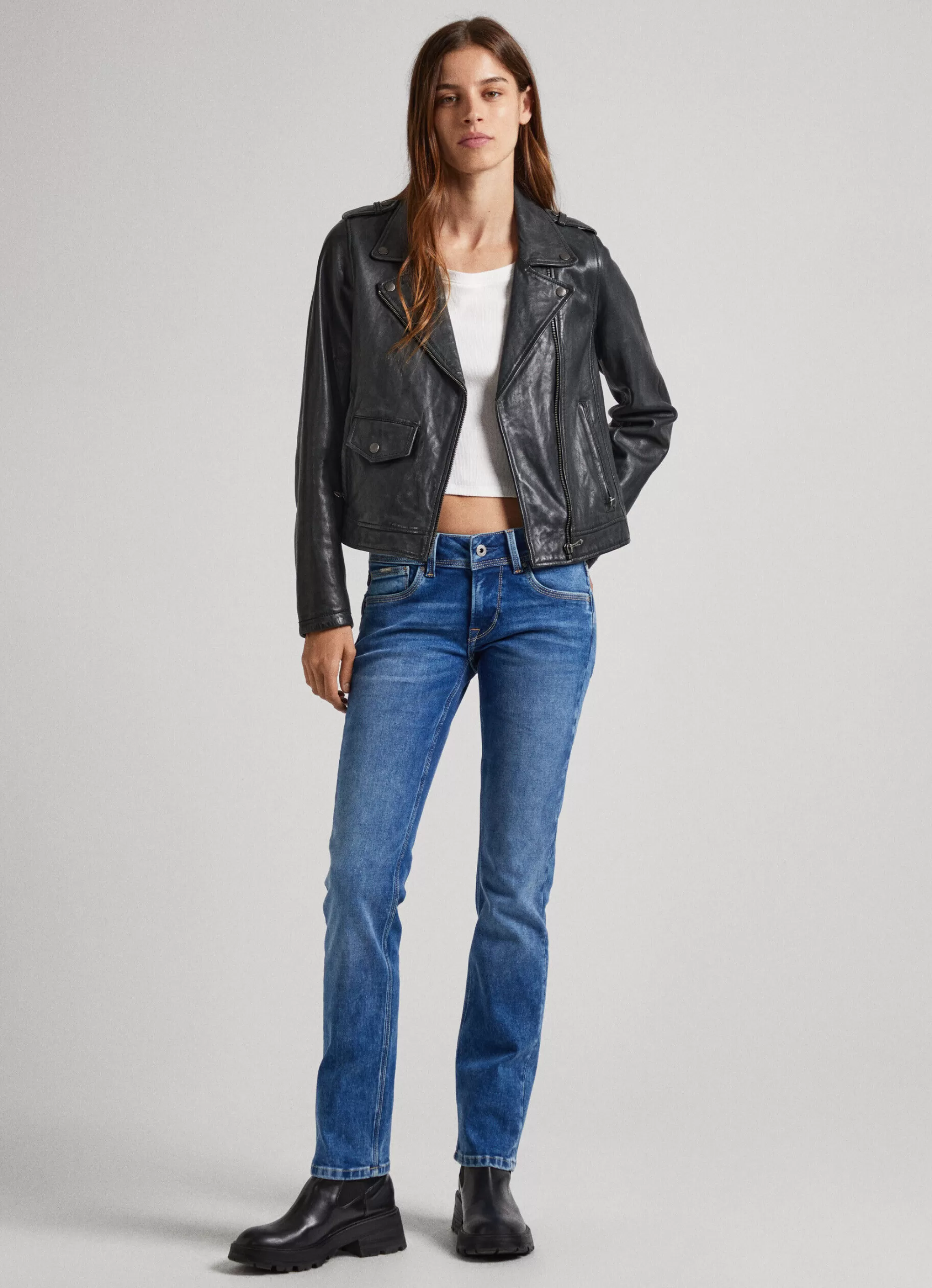 Mulher Pepe Jeans Straight>Jeans Saturn Regular Fit Mid Rise