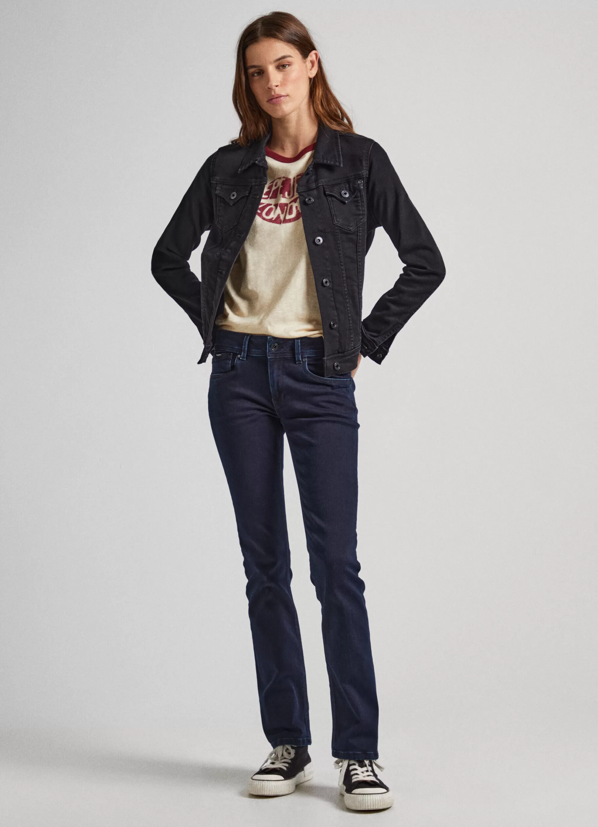 Mulher Pepe Jeans Straight>Jeans Saturn Regular Fit Mid Rise