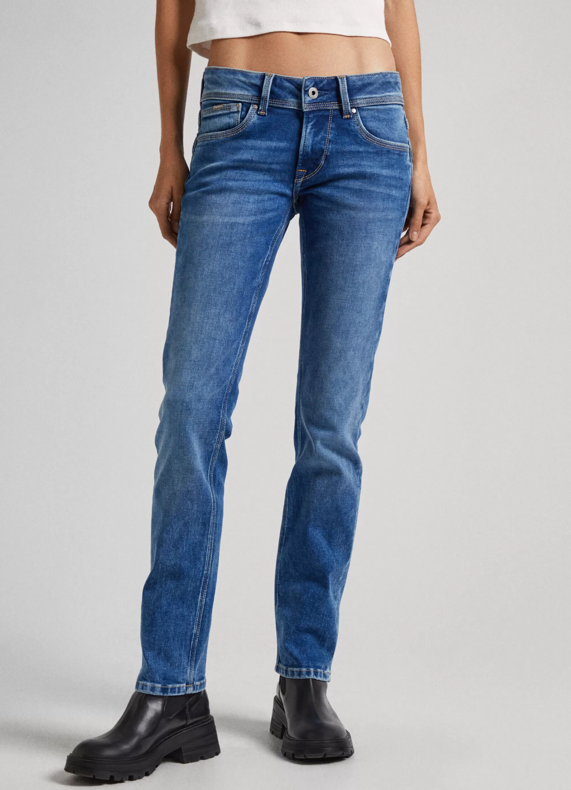 Mulher Pepe Jeans Straight>Jeans Saturn Regular Fit Mid Rise