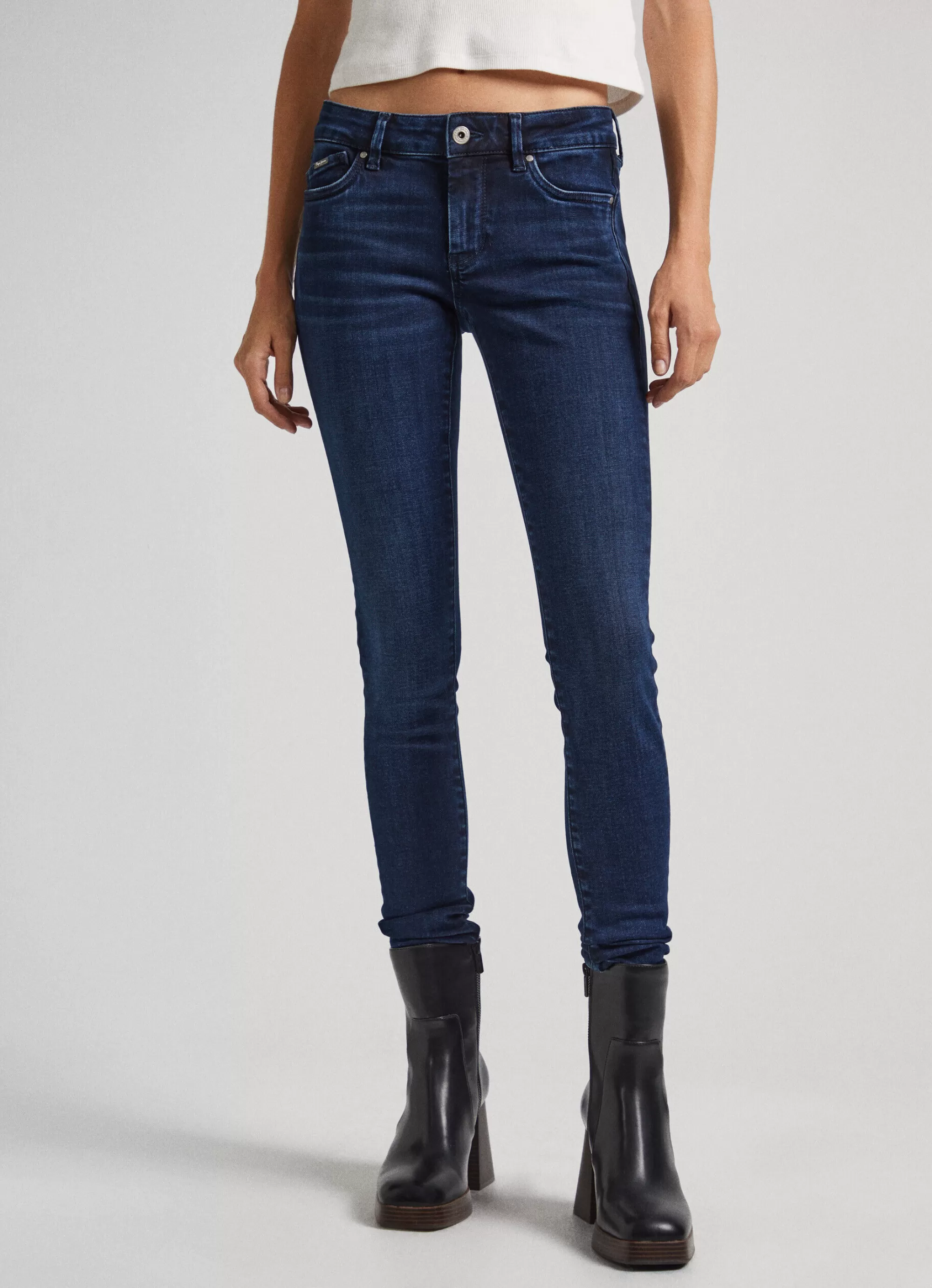 Mulher Pepe Jeans Skinny>Pixie Skinny Fit Mid Rise Jeans