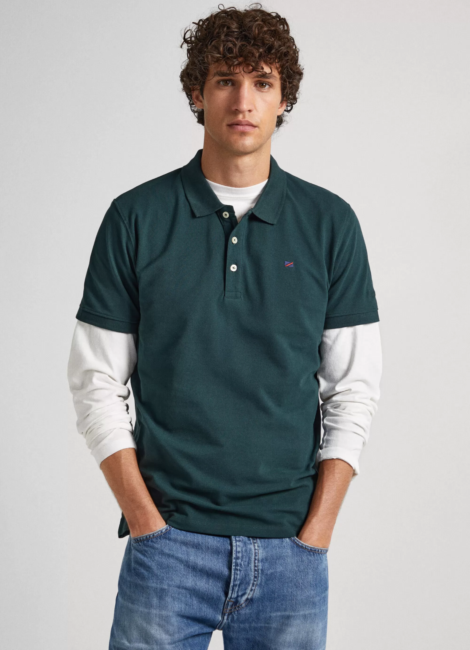 Homem Pepe Jeans Polos>Polo Piquet Logo Bandeira Bordado