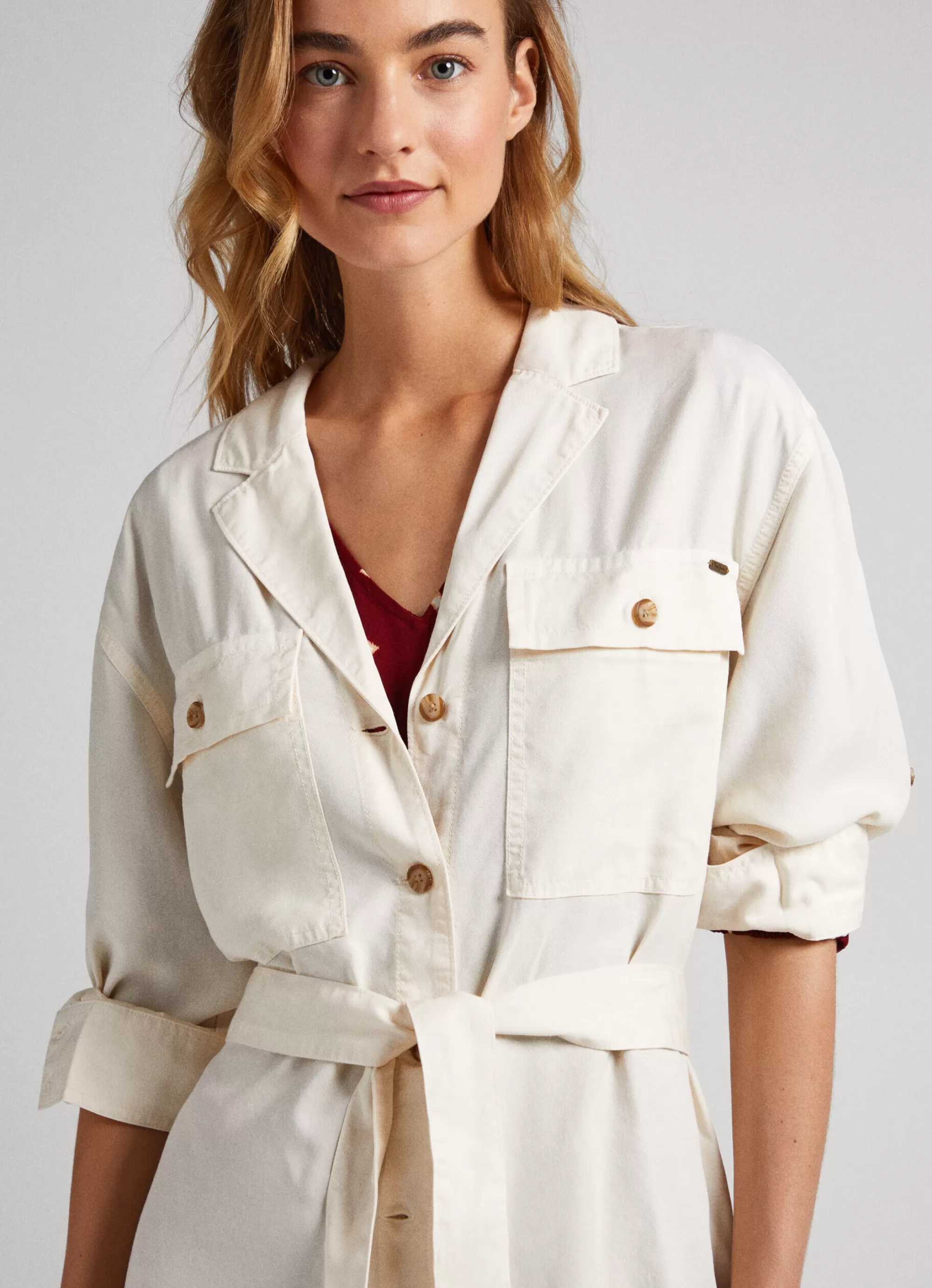 Mulher Pepe Jeans Camisas E Blusas>Sobrecamisa Comprida Relaxed Fit