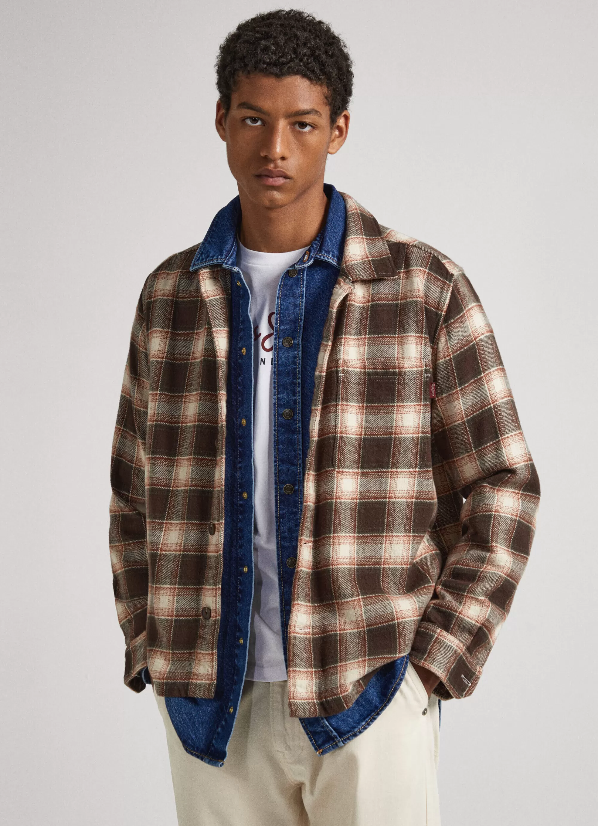 Homem Pepe Jeans Camisas>Sobrecamisa Flanela Xadrez