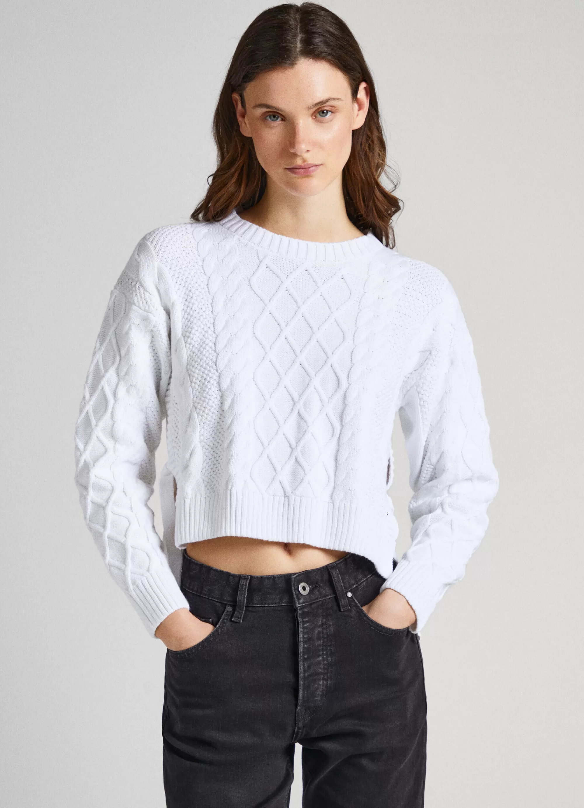 Mulher Pepe Jeans Malhas E Cardigans>Sweater De Malha Entrancada