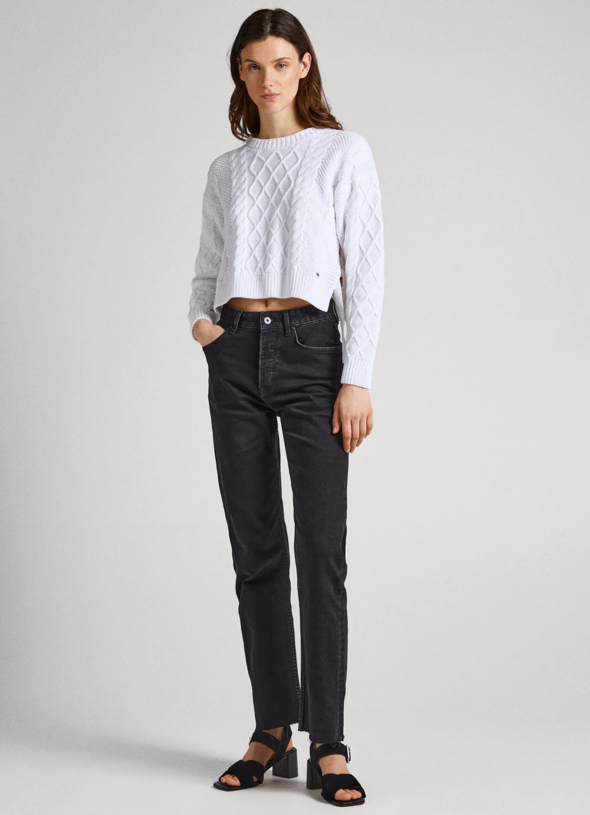 Mulher Pepe Jeans Malhas E Cardigans>Sweater De Malha Entrancada