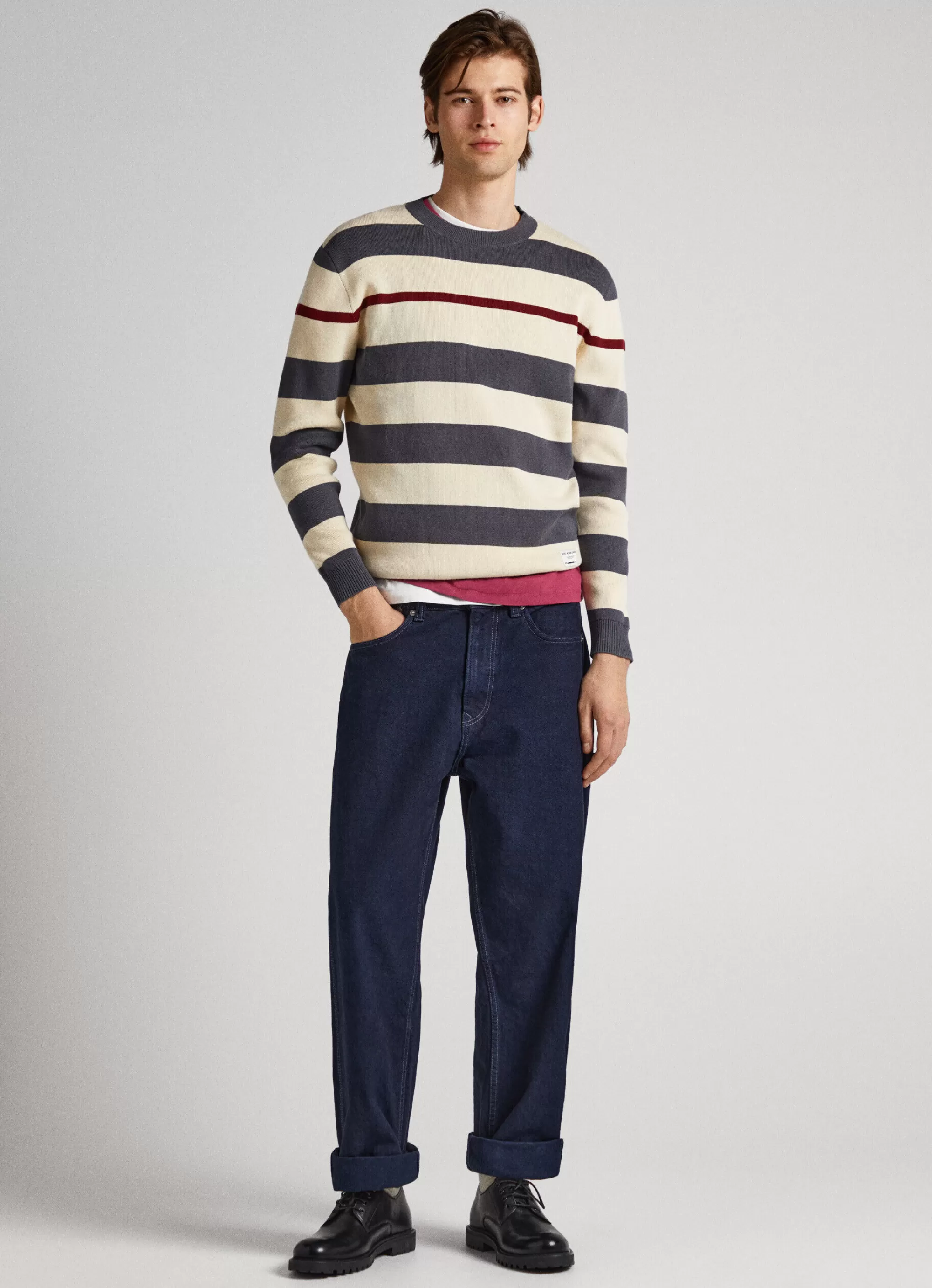 Homem Pepe Jeans Malhas>Sweater Padrao As Riscas Breton