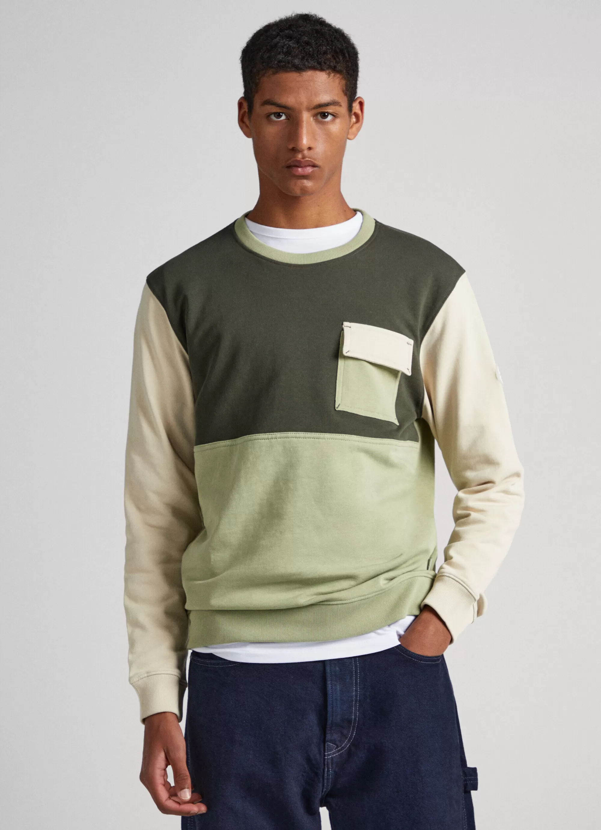 Homem Pepe Jeans Sweatshirts>Sweatshirt Algodao Color Block