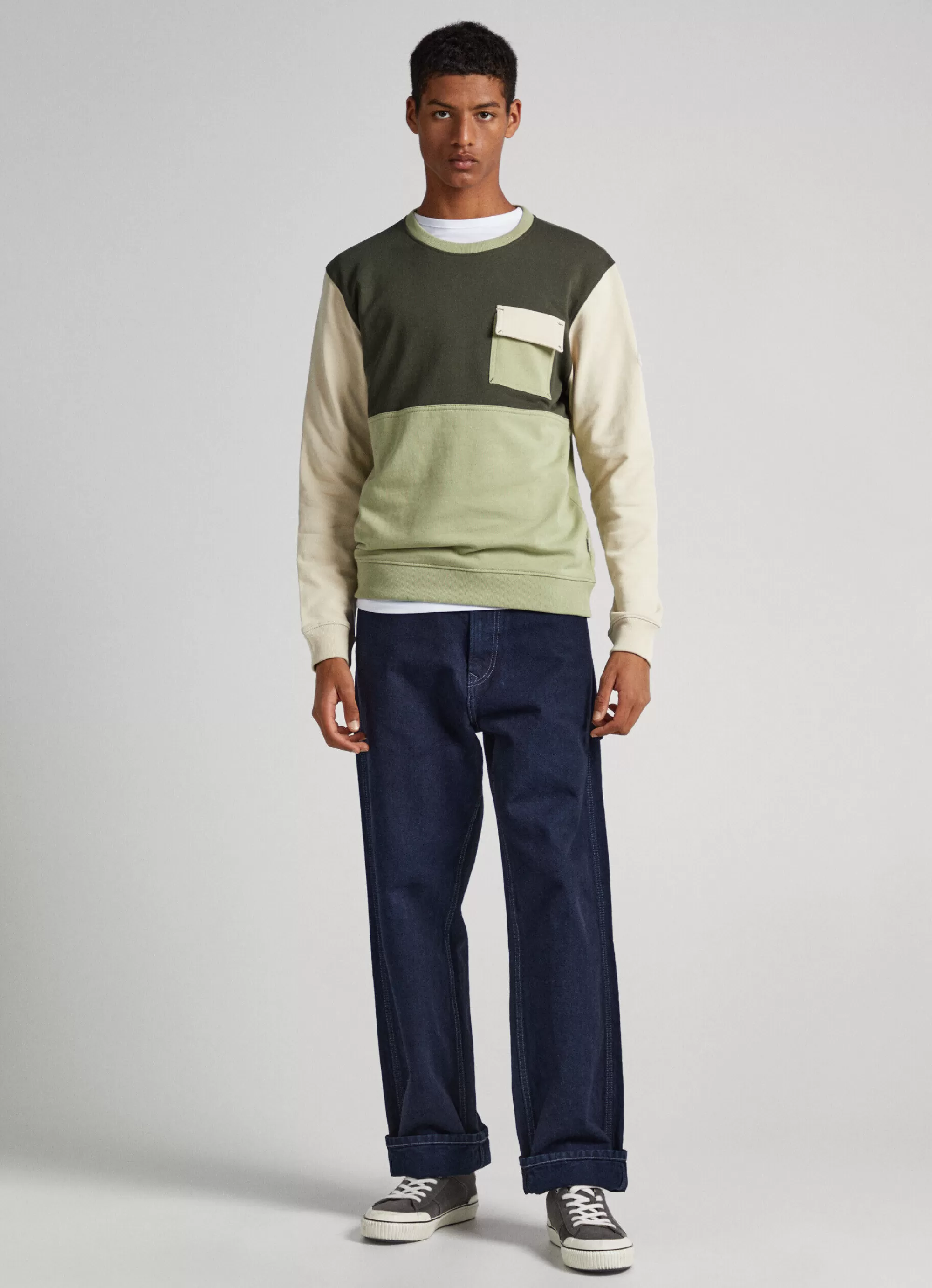 Homem Pepe Jeans Sweatshirts>Sweatshirt Algodao Color Block